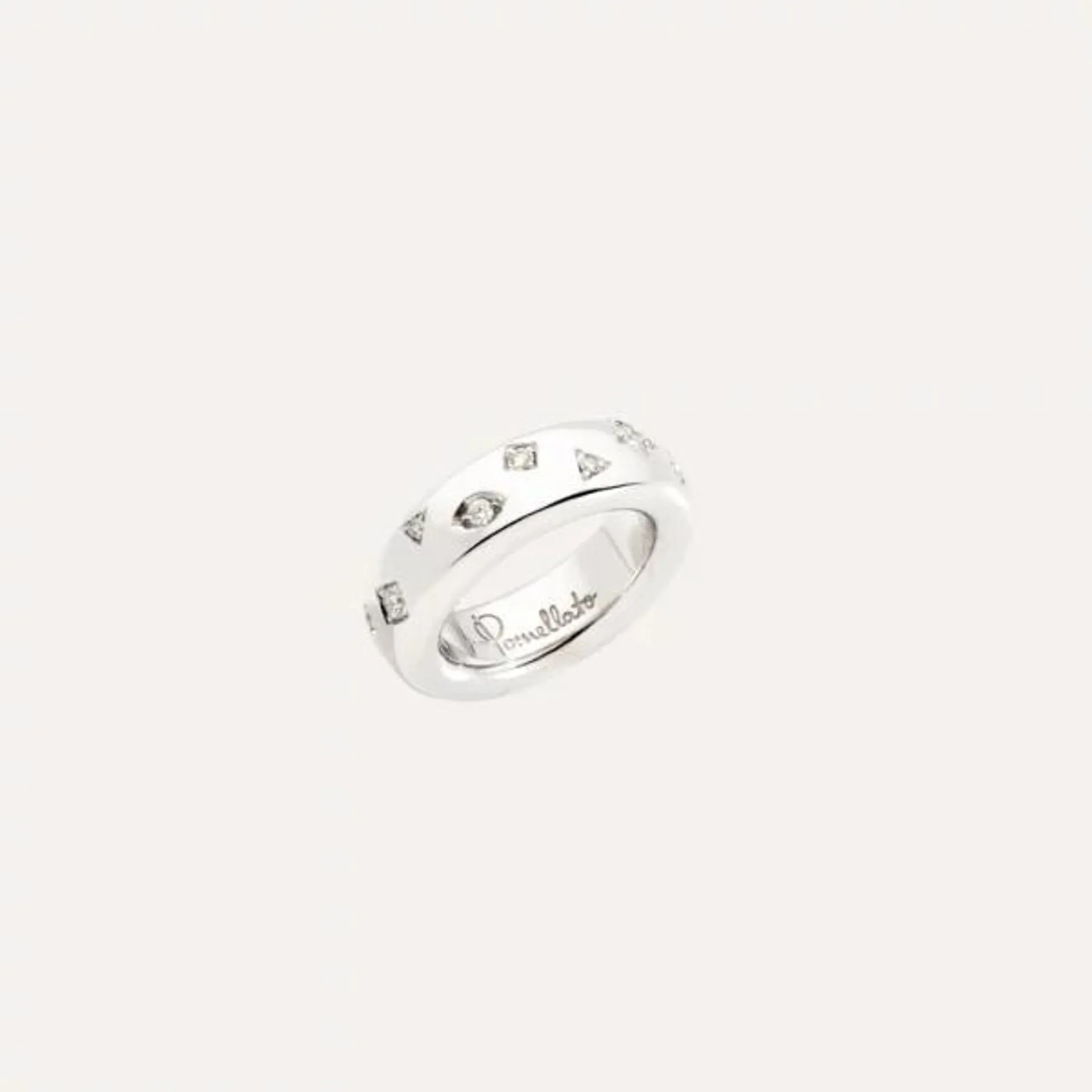 Anillo Pomellato Iconica Oro Blanco 18k, diamantes