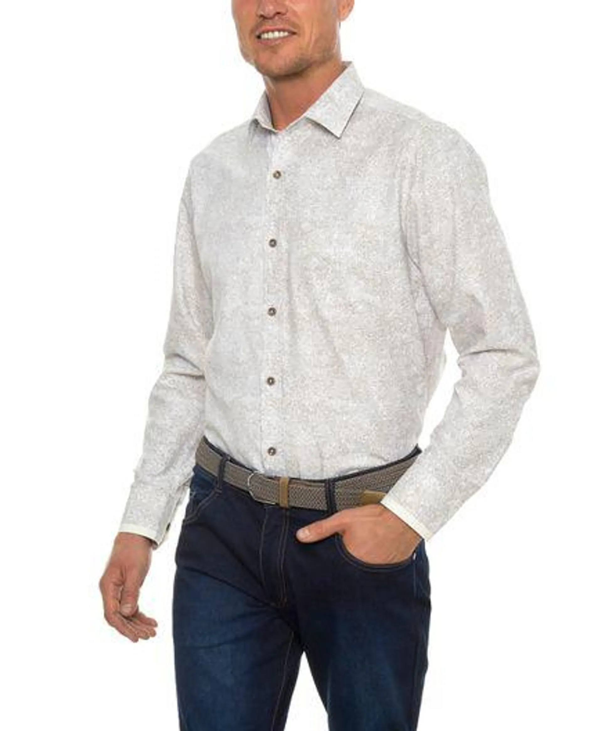 Camisa Casual Lewes Estampada Camel