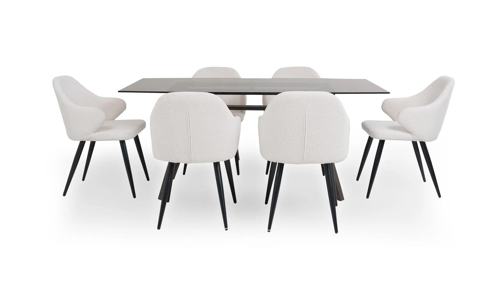 Comedor Atalanta Vidrio 170 + 6 Sillas Calgary