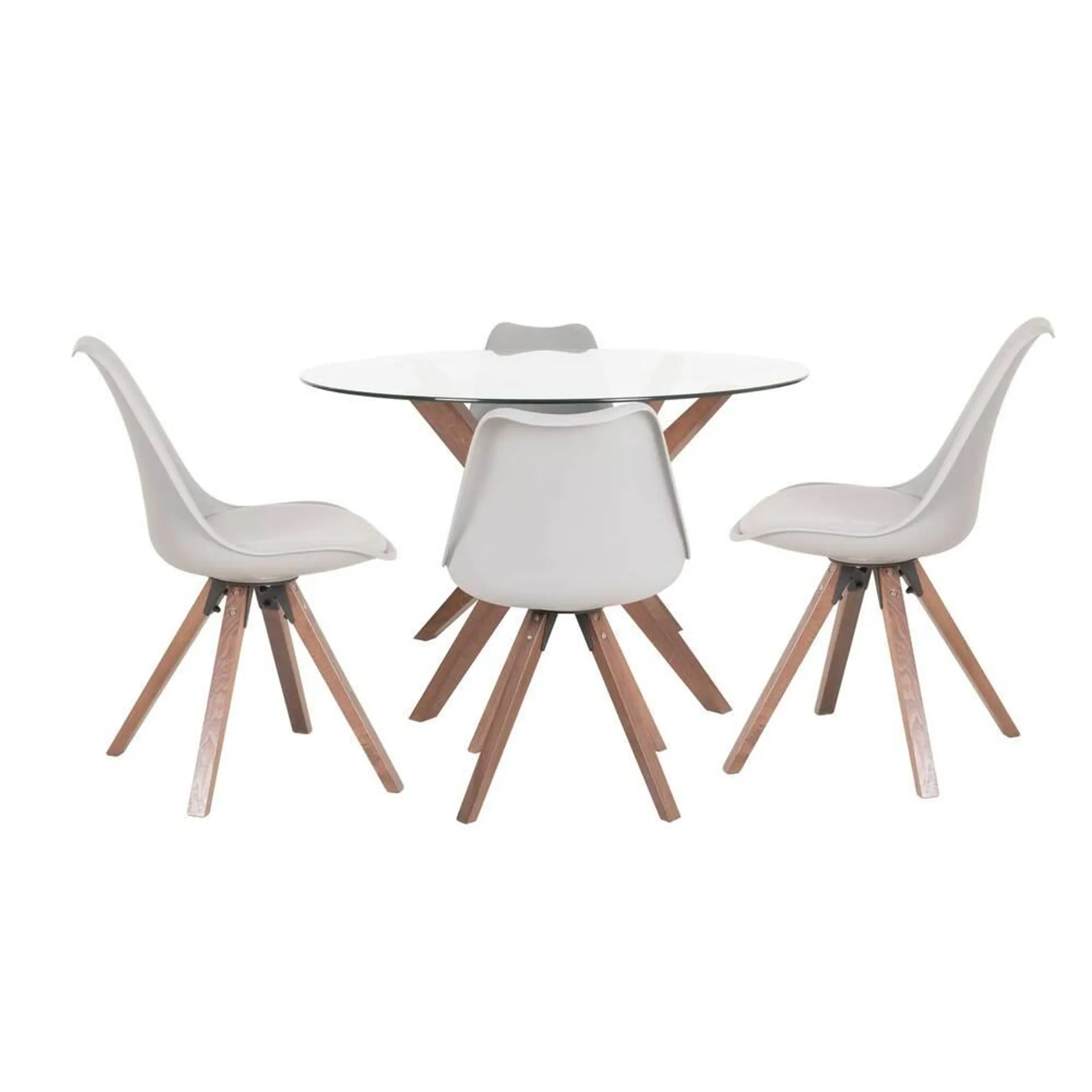 Comedor Enzo 4P Madera Vino Gris