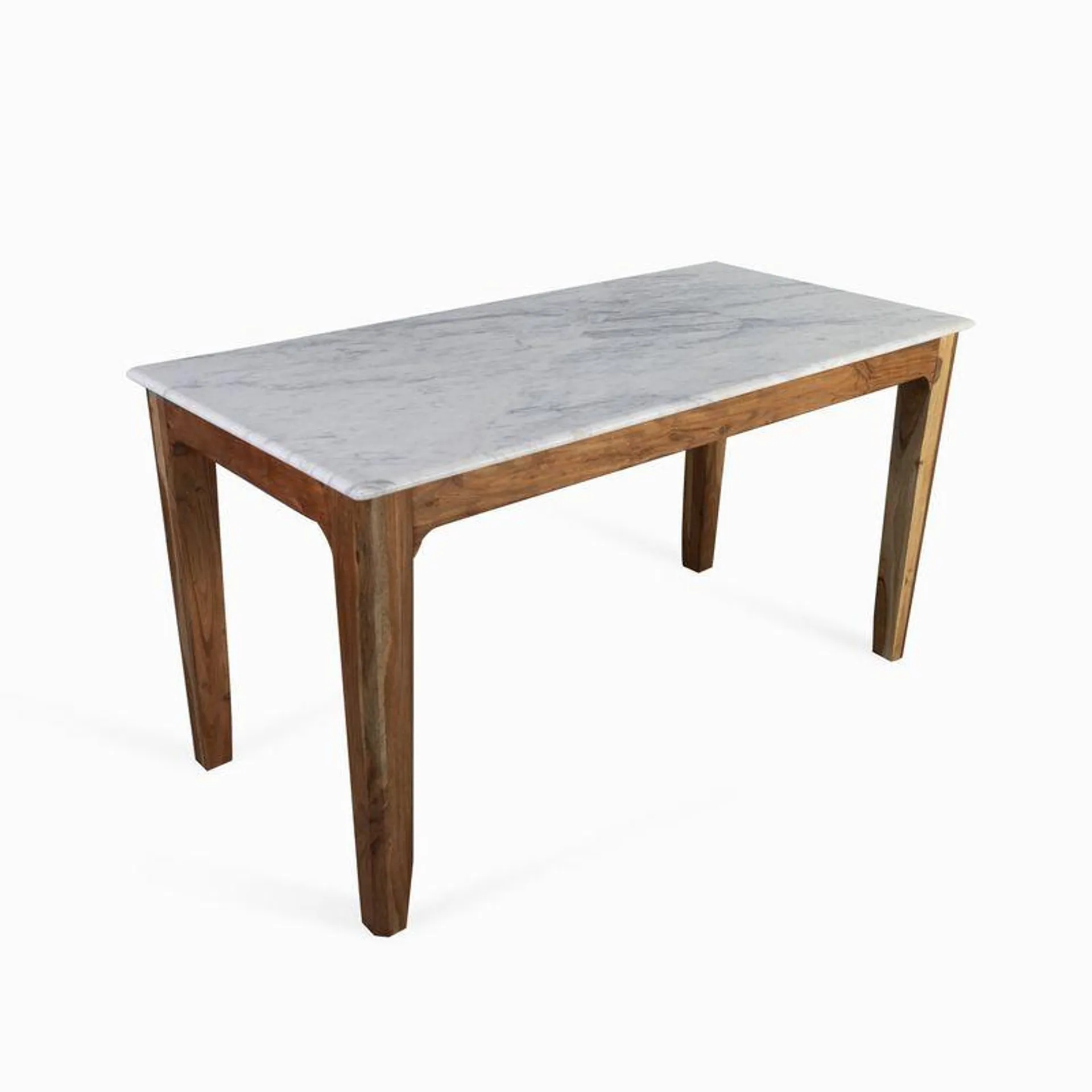 Mesa comedor madera y marmol 75x142x67