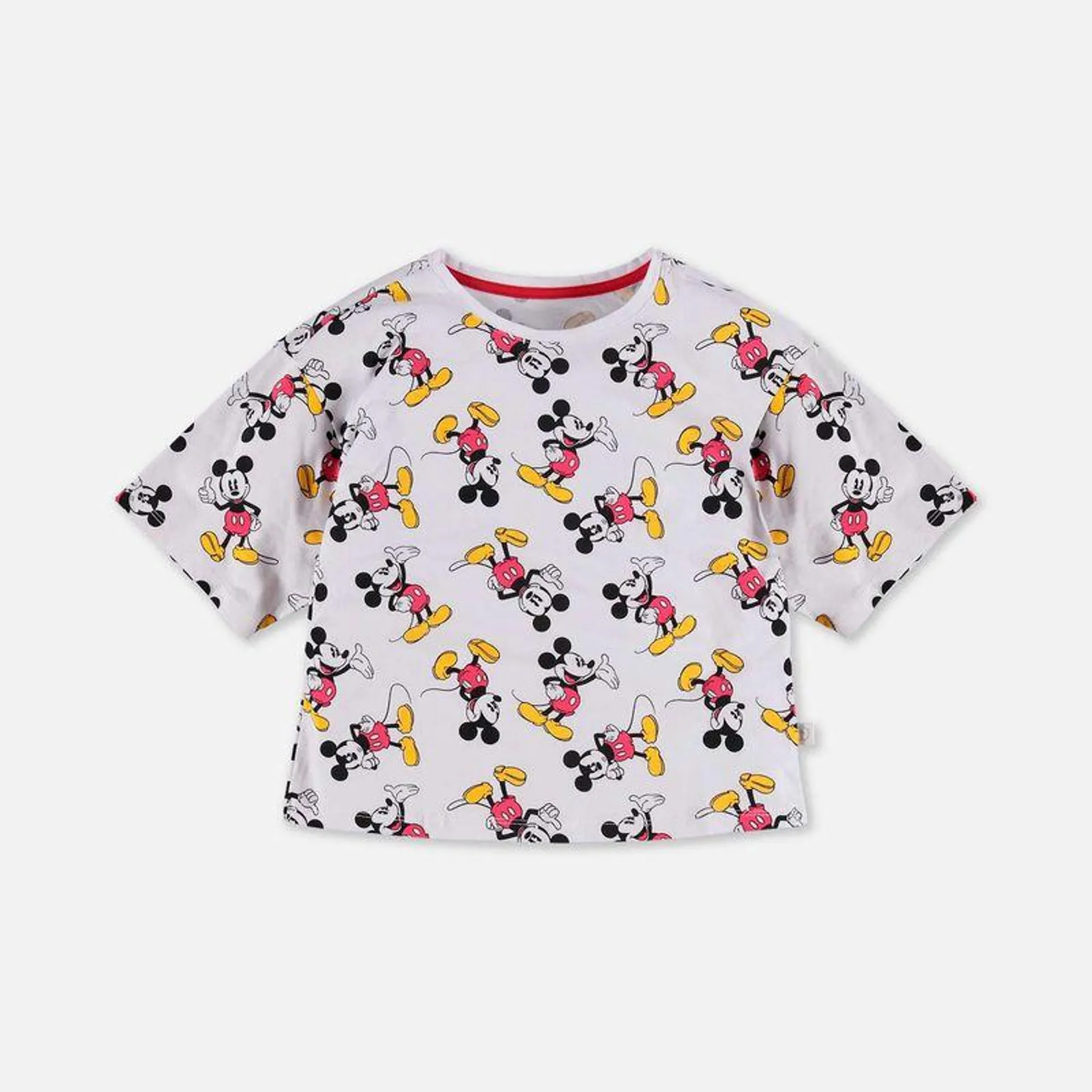 Camiseta de Mickey Mouse manga corta Blanca para niña