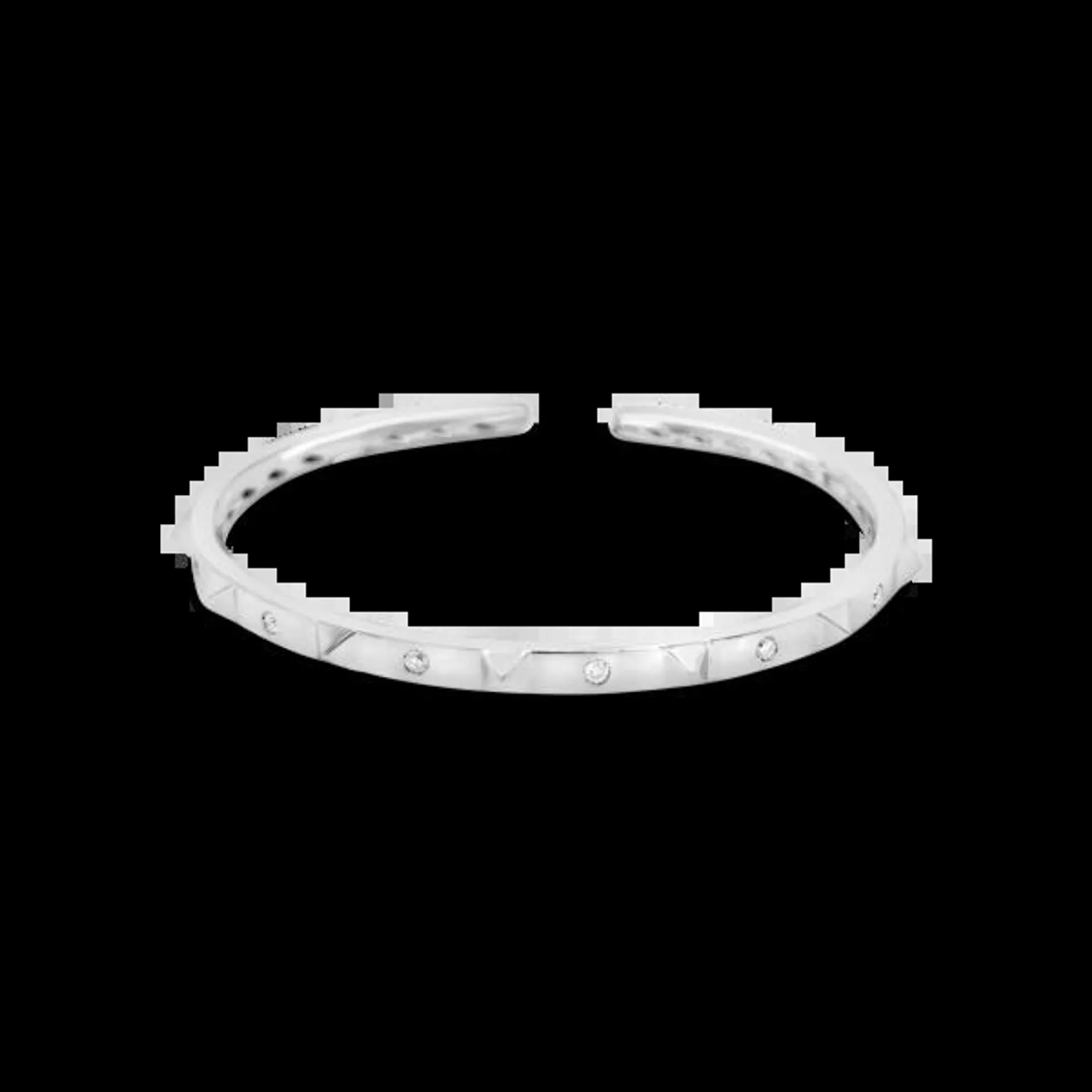 Pulsera Aro abierto Bauer oro blanco 18K y diamantes
