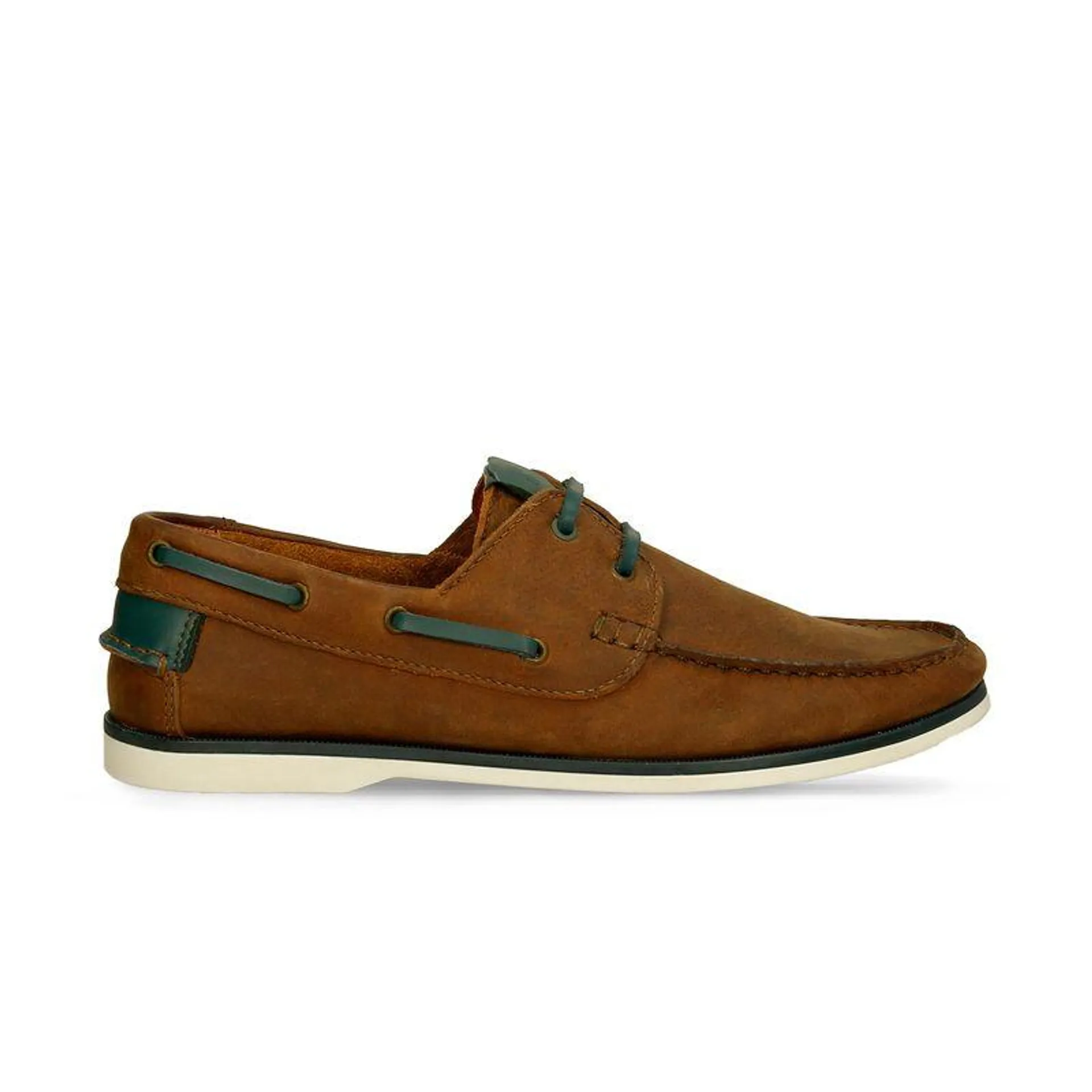 Mocasines Café-Azul Bata Lukas Sperry Hombre