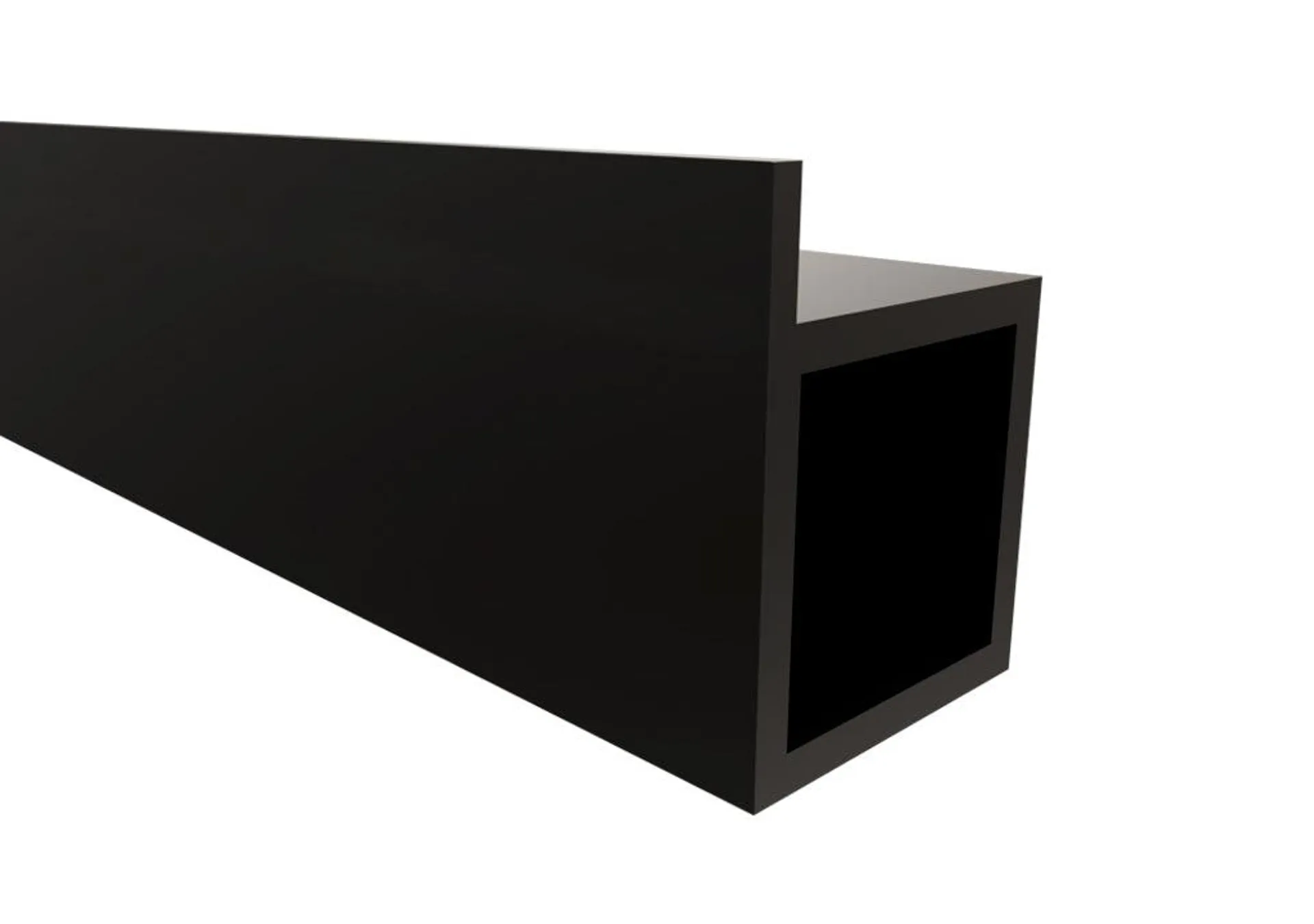 Perfil cubo modular soporte tablero x 3m pintura negra