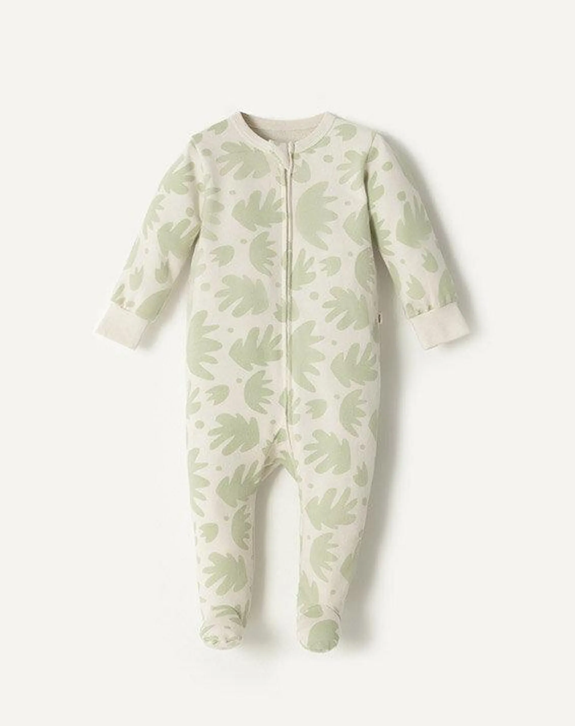 pijama cascabel unisex beige estampado 9-12m