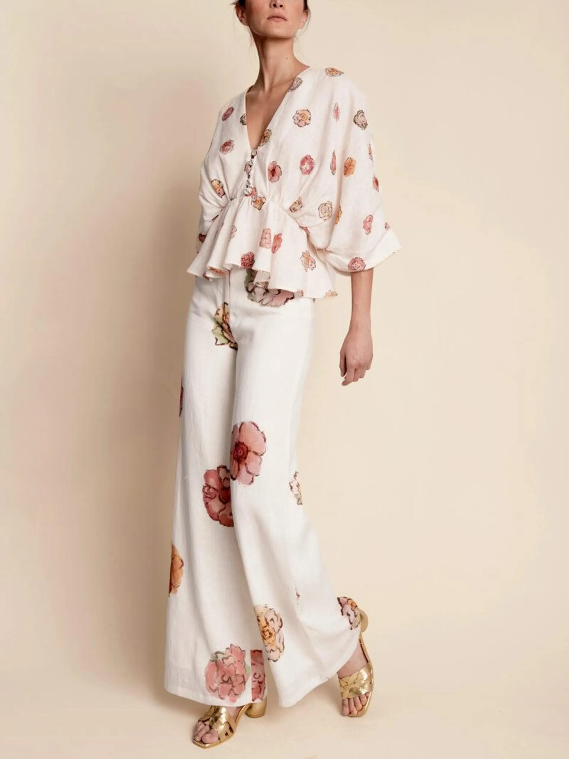 SARABI PANT IVORY FLORAL