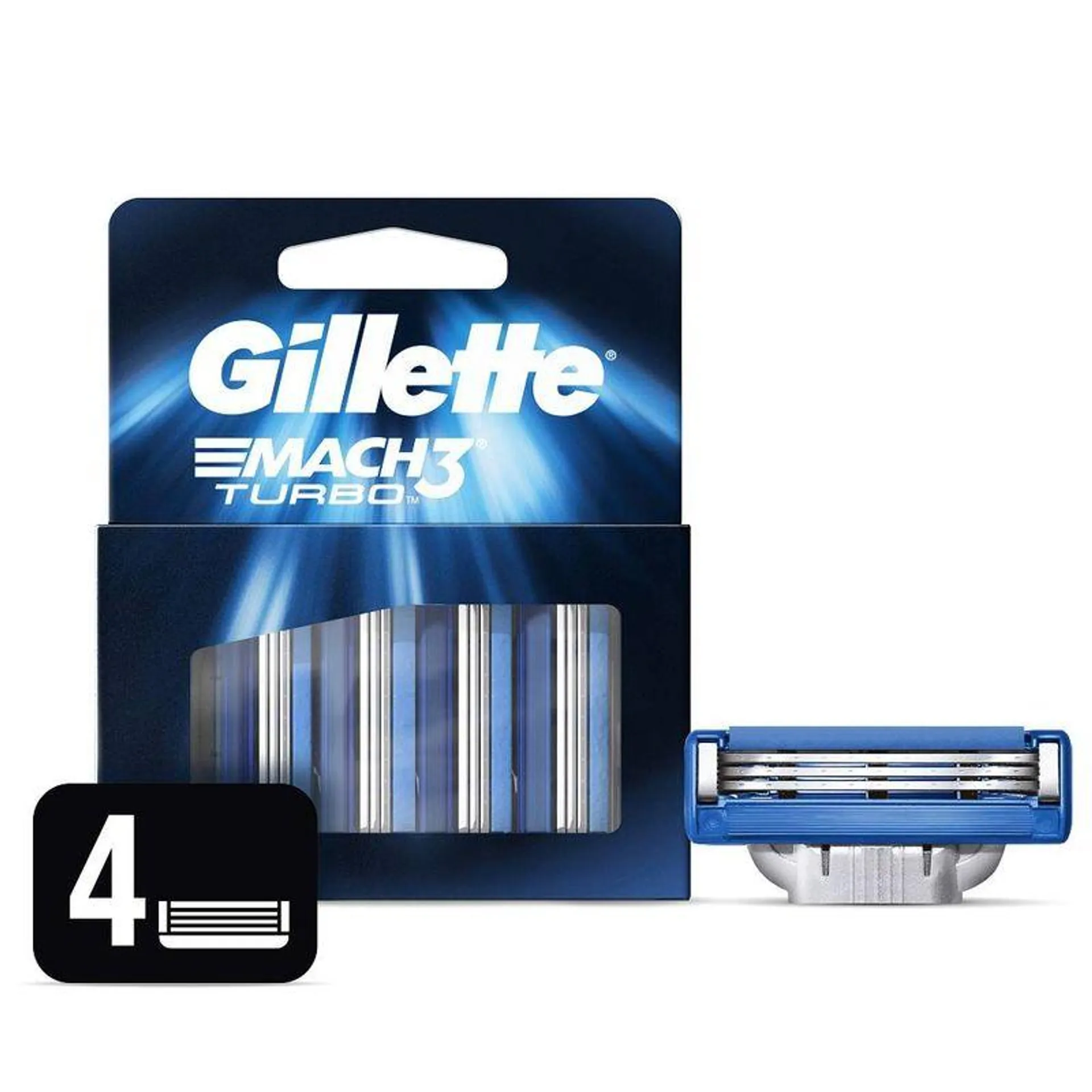 Repuesto Maquina Afeitar Gillette Mach 3 Turbo X 4 Cartuchos