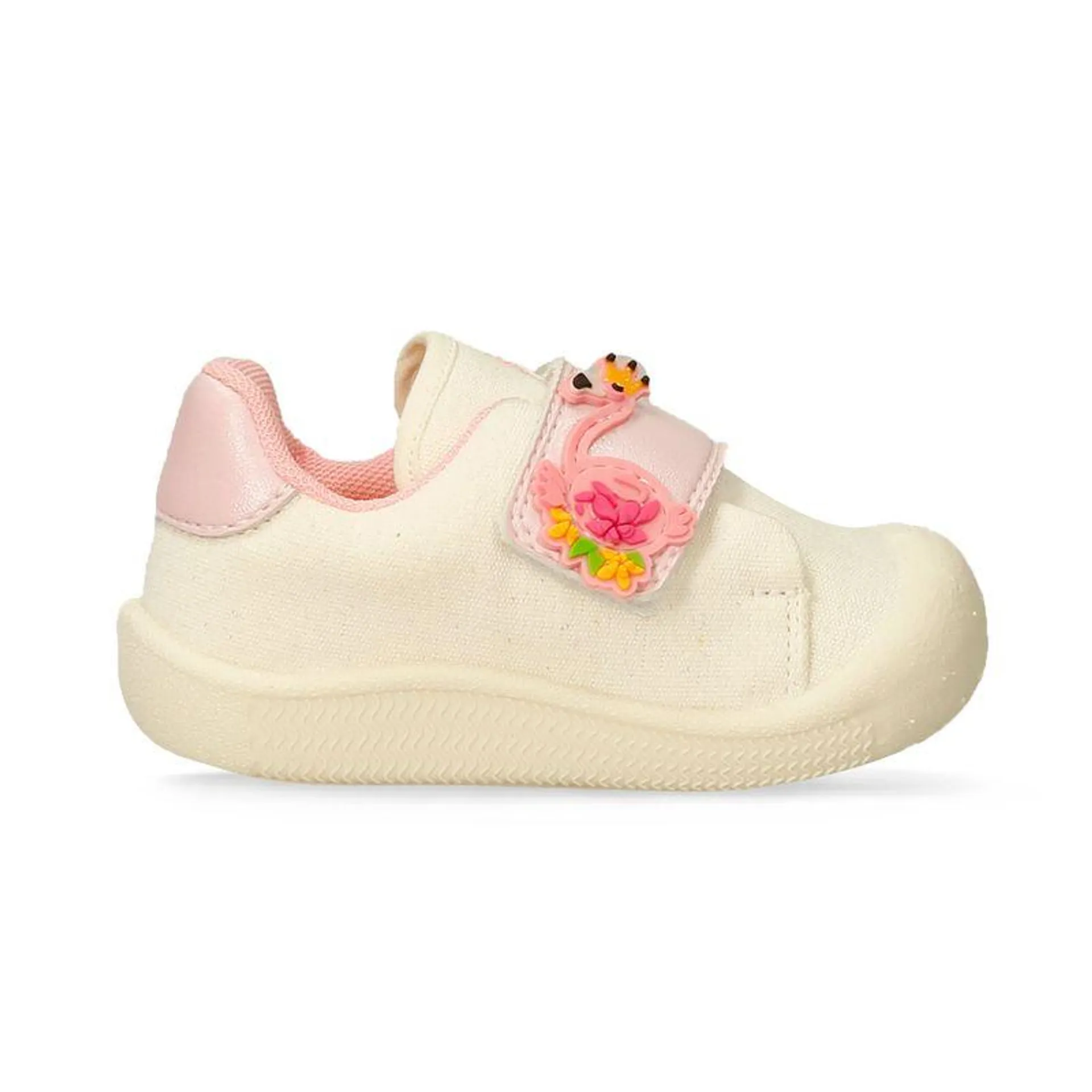 Tenis Casuales Beige-Rosado Bubblegummers Qadira Niña