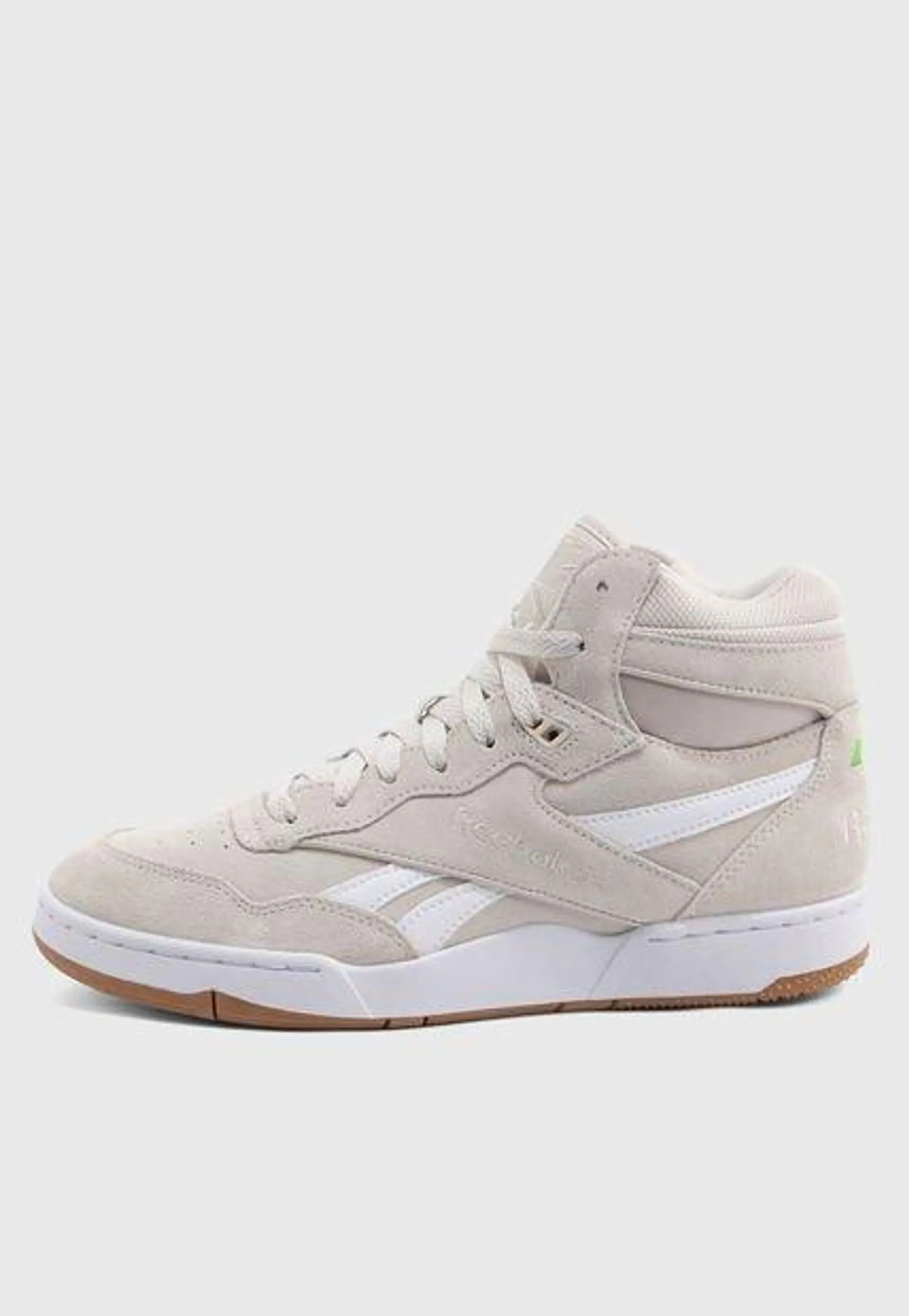 Tenis Lifestyle Beige-Blanco-Verde Neón Reebok Classics BB 4000 II Mid