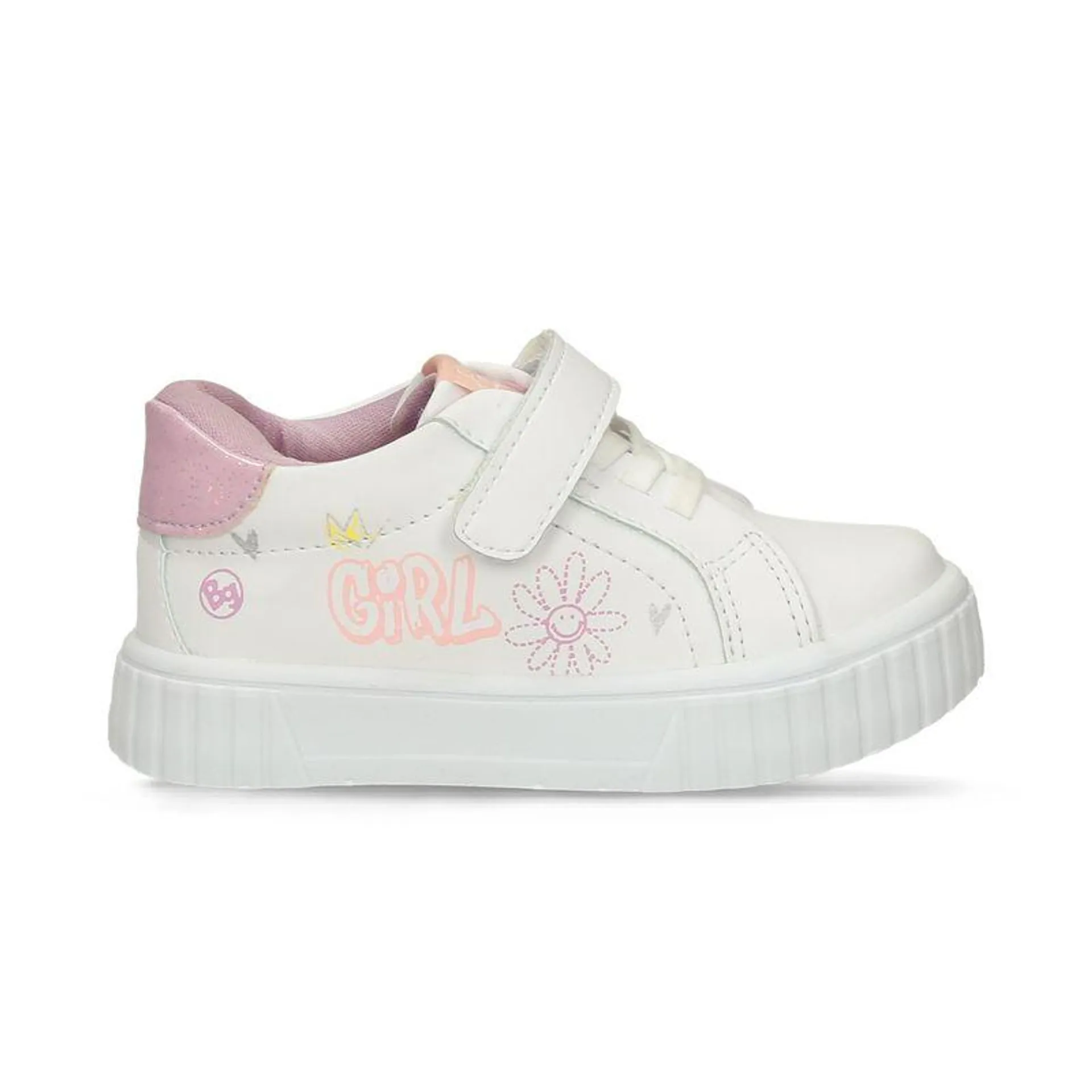 Tenis Casuales Blanco-Lila Bubblegummers Rima Niña