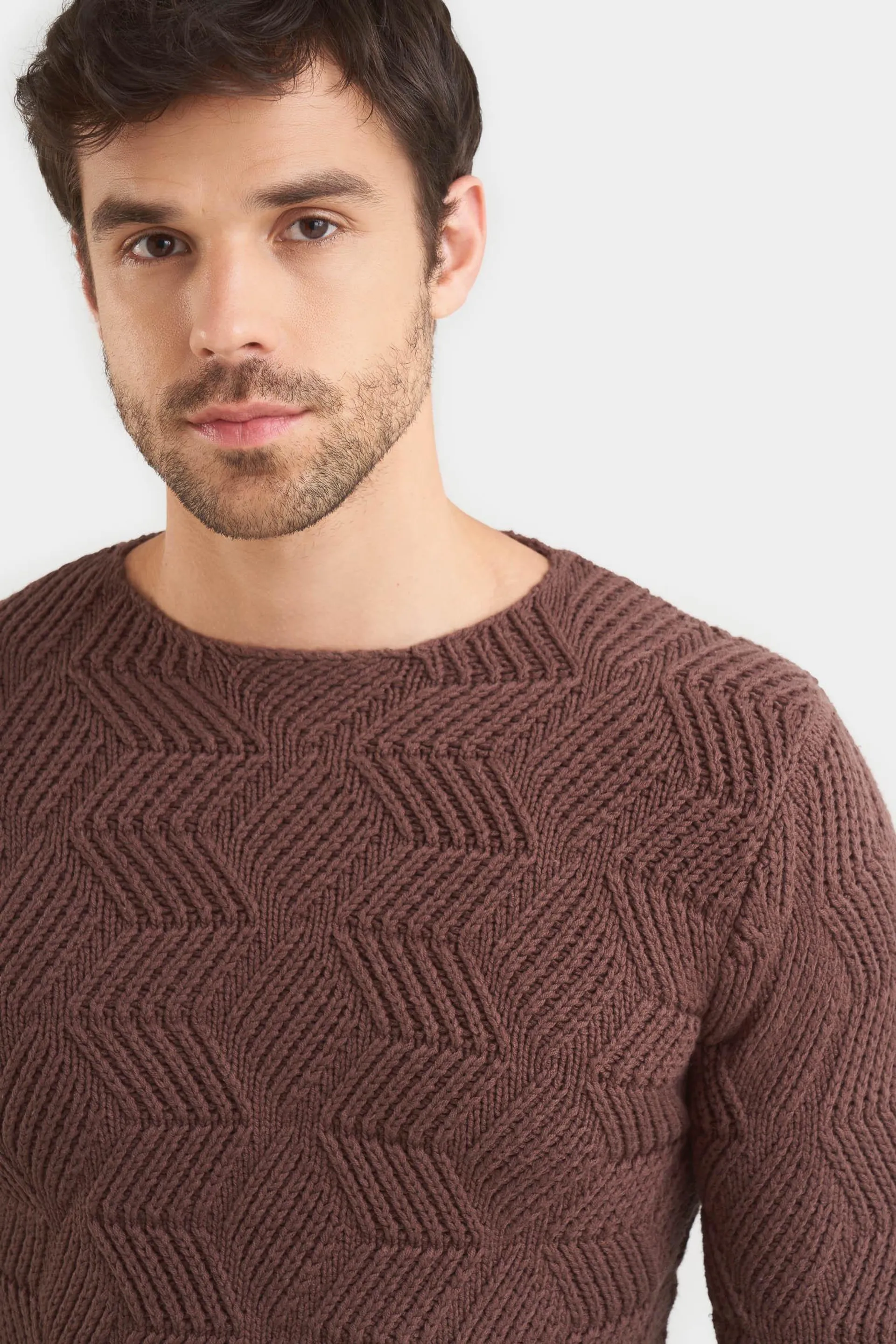 Sweater tejido para hombre figuras geométricas