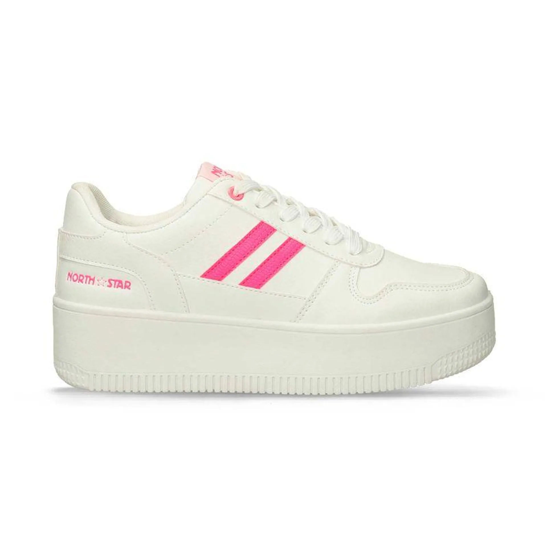 Tenis Casuales Blanco-Fucsia North Star Harmony Mayo Mujer