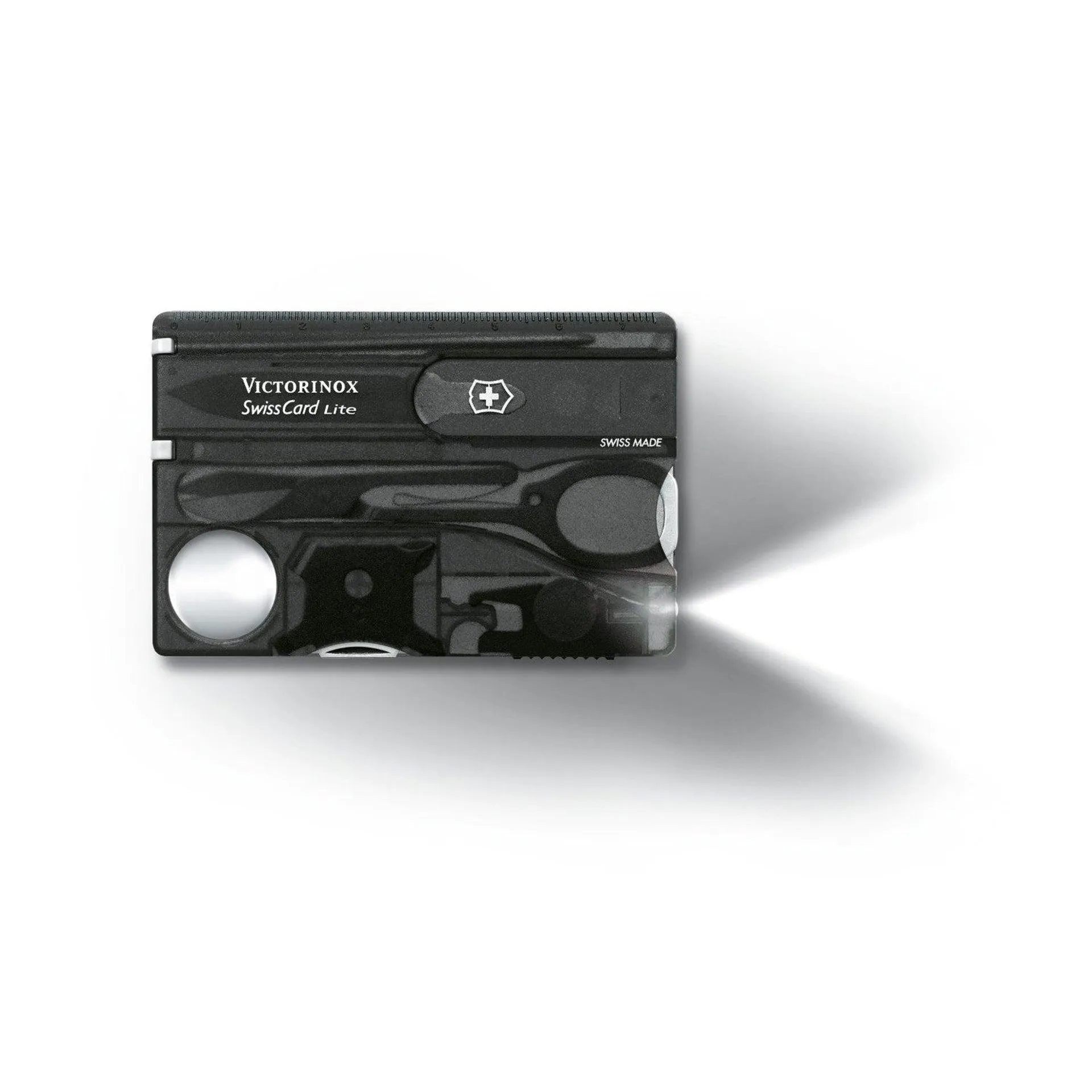 SWISSCARD LITE VICOTRINOX, NEGRA TRANSPARENTE 0.7333.T3