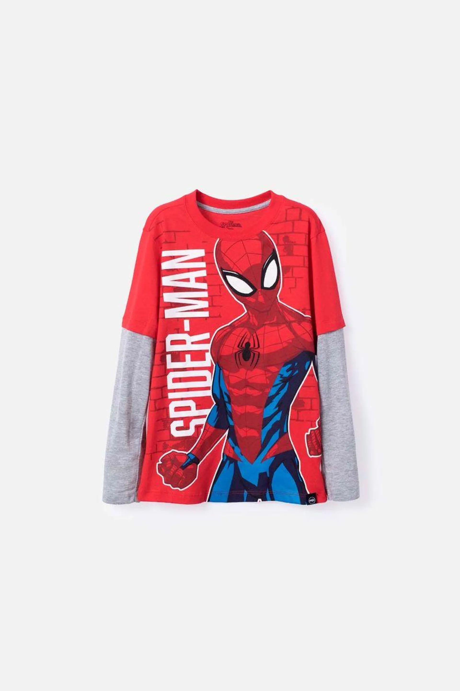 Camiseta de Spiderman manga larga roja para niño