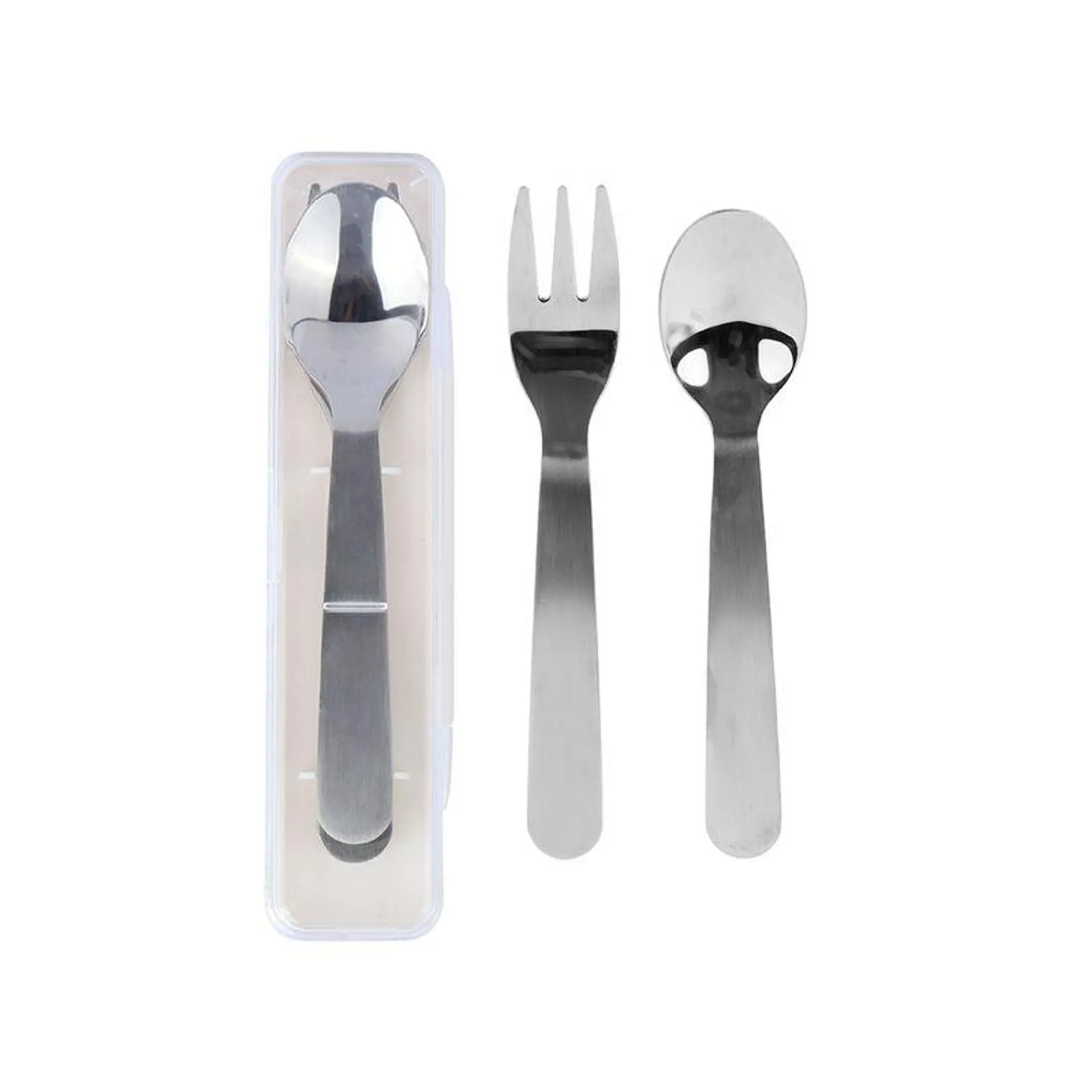 Kit de Tenedor y Cuchara Blanco 2 Pzas