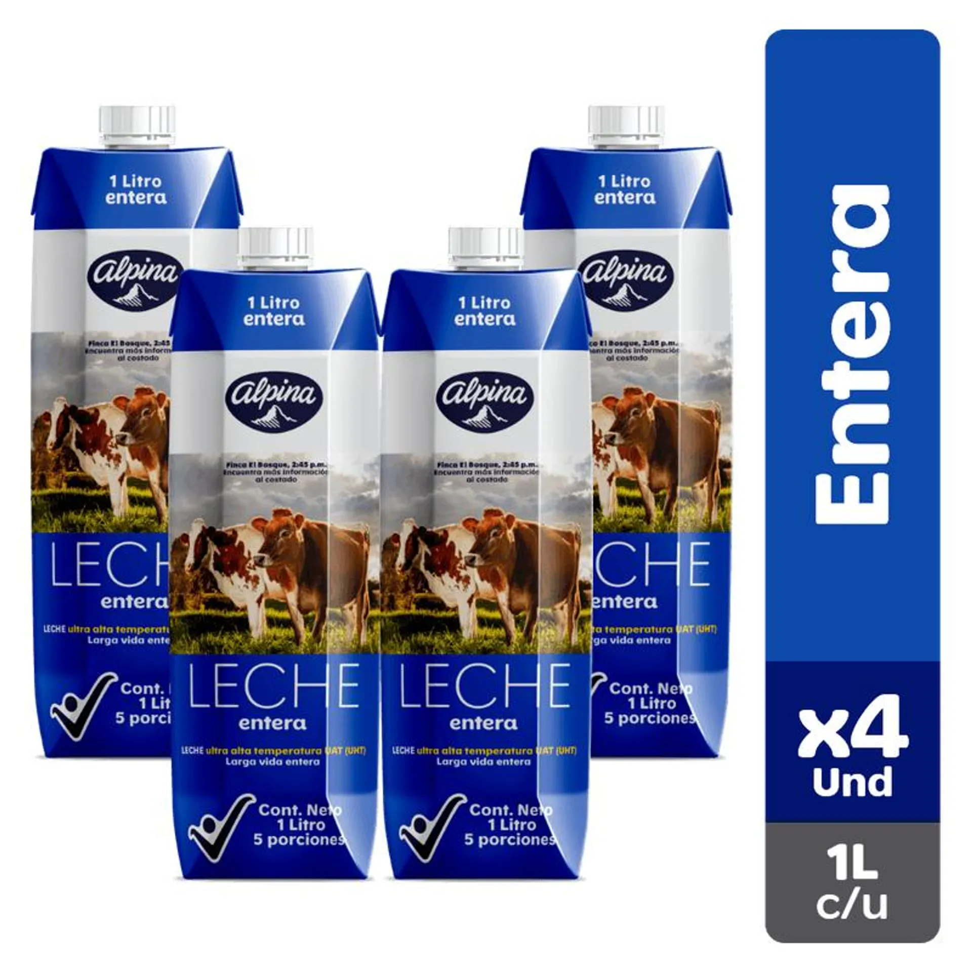 LECHE ENTERA ALPINA 4U x 1L