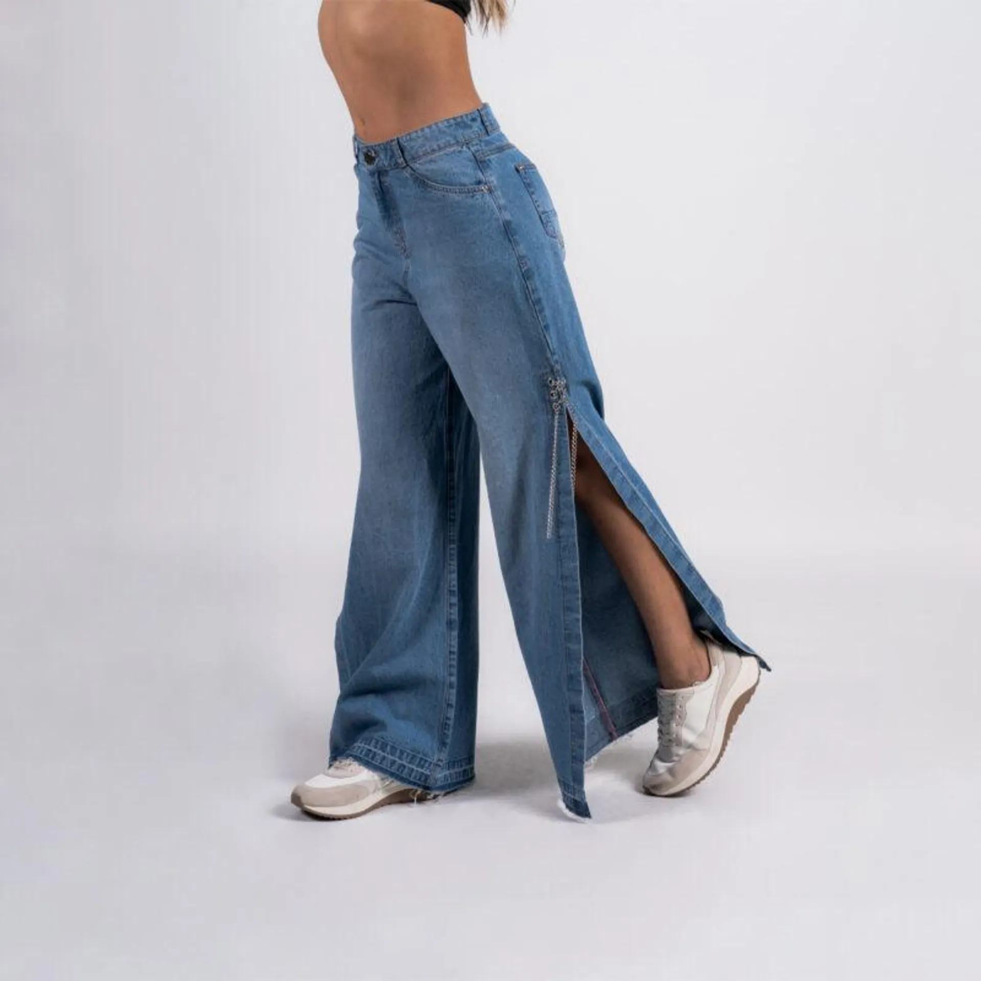 Jean Denim Wide Leg Now Indya