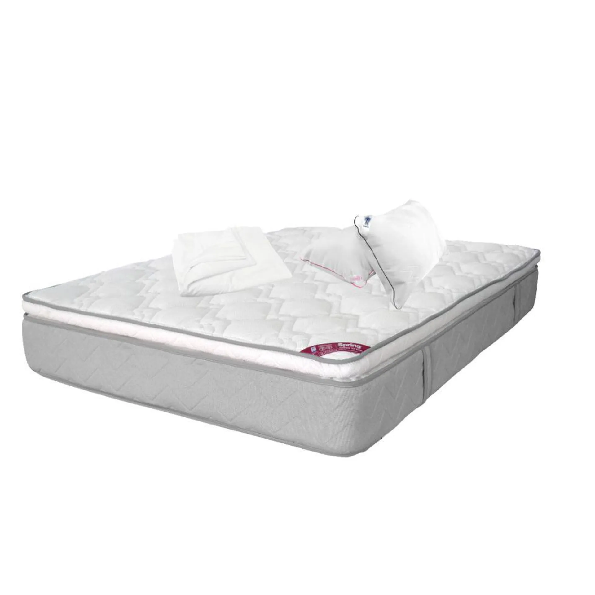 Combo New Healthy + Protector + Set Almohadas Hombre y Mujer Semi Doble