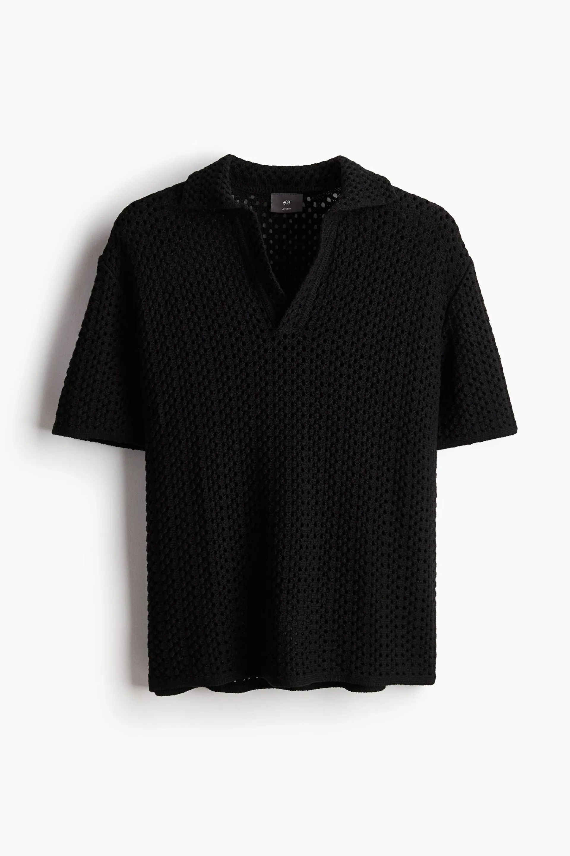 Camiseta estilo polo Loose Fit en tejido pointelle
