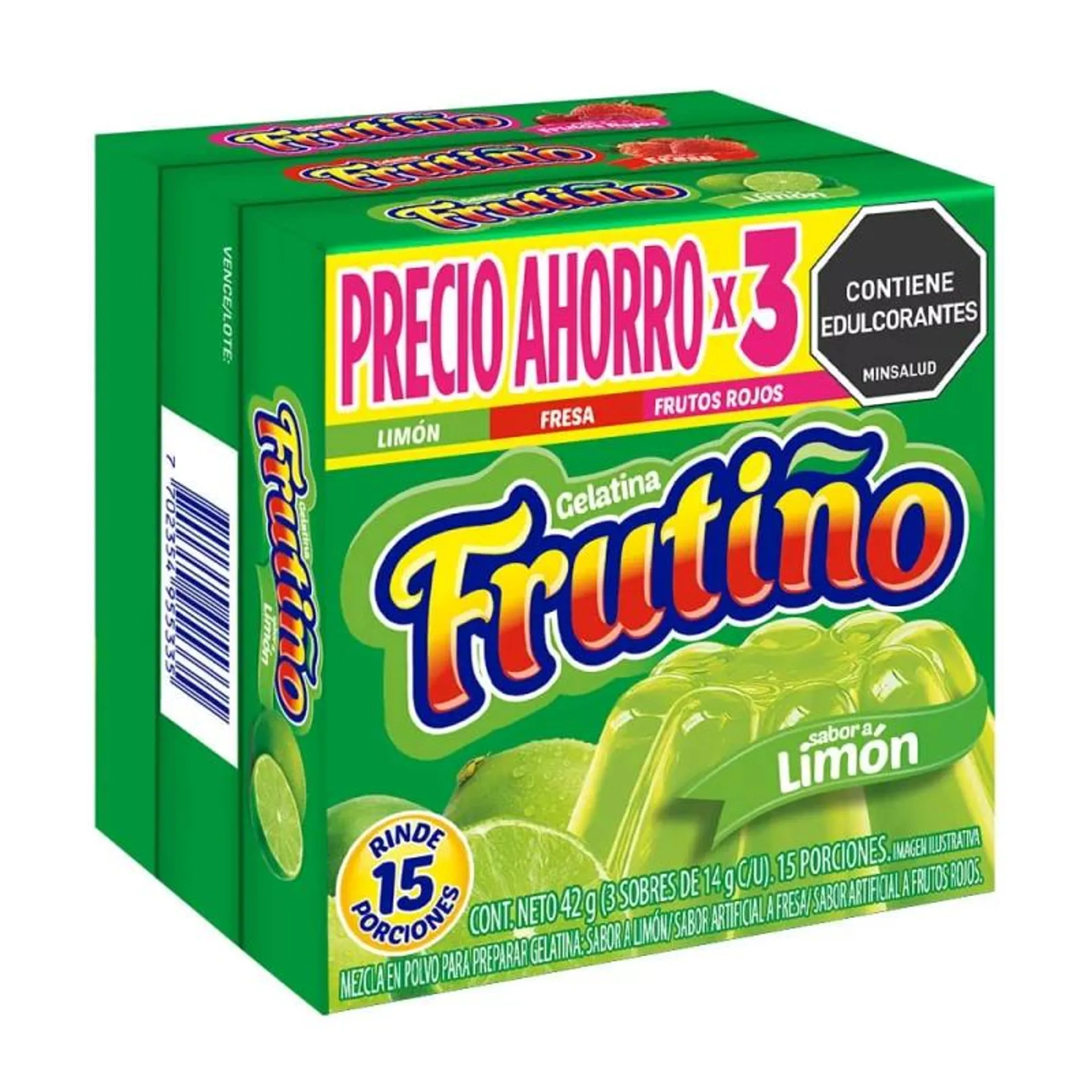 Gelatina Frutiño Tripack Lim - Fre - Fru 3 und x 42 g