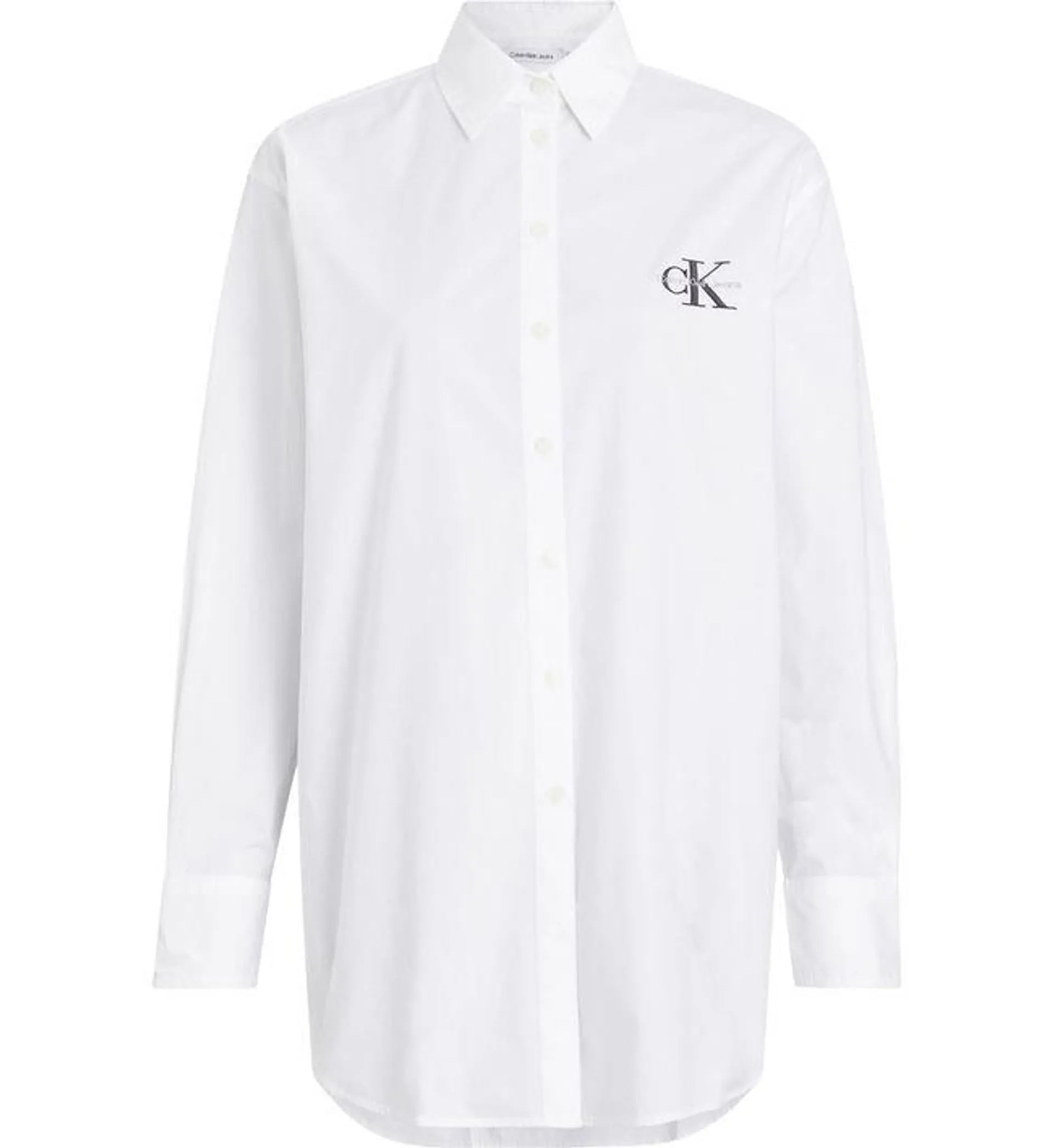 Camisa Blanco Oversize Con Logo