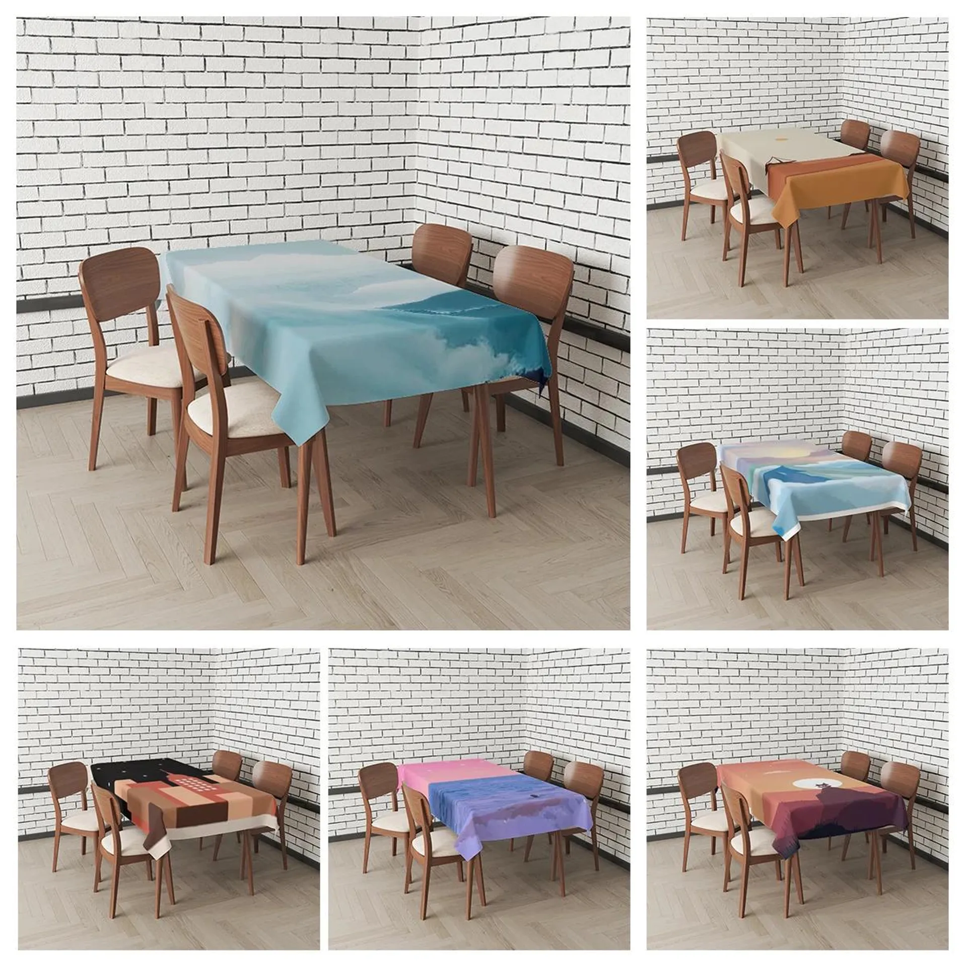 Home tablecloths for dining tables Anime decoration and rectangular table accessories waterproof cloth Anti-stain tablecloth