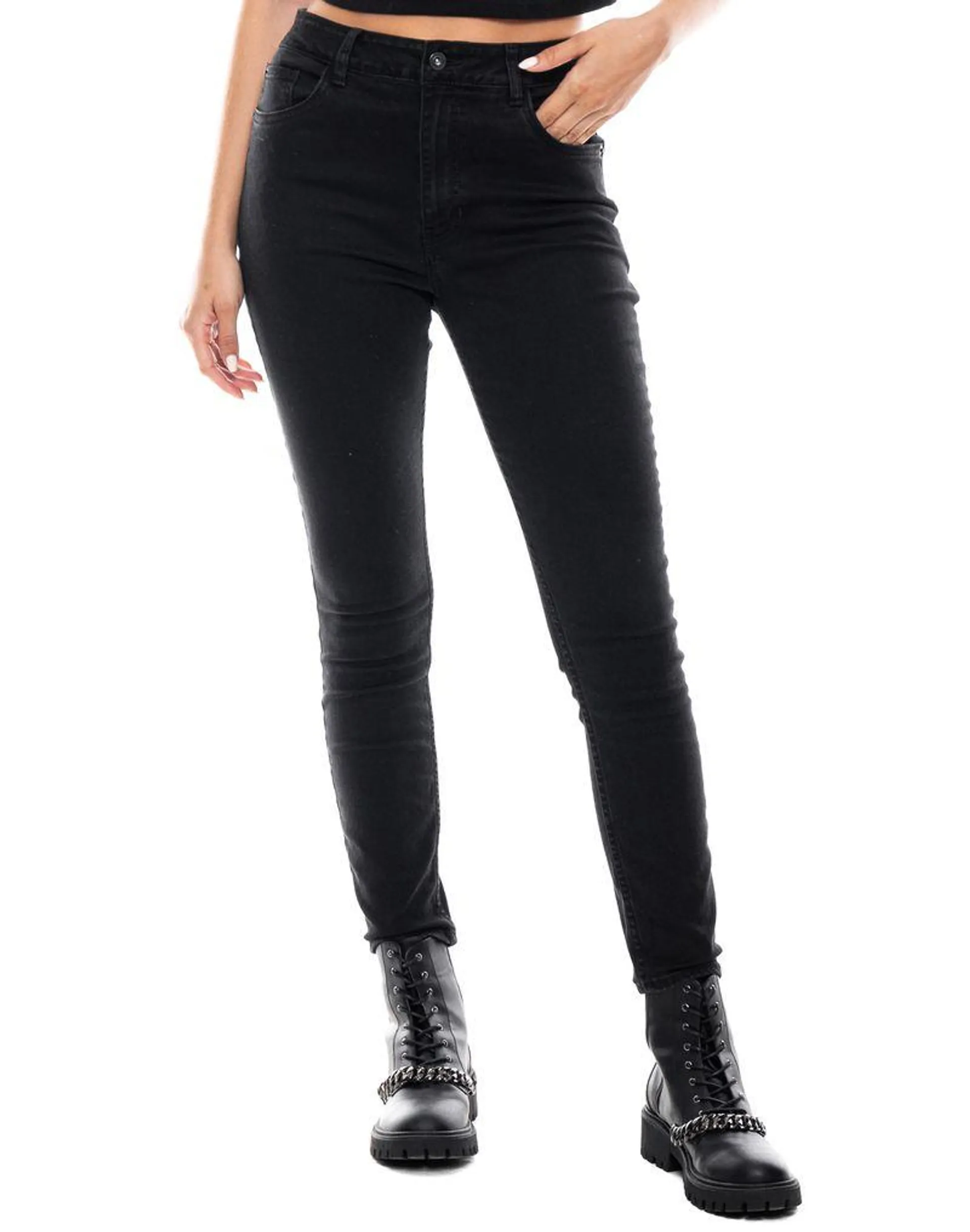 Black Denim High Waist Skinny Fit Jeans