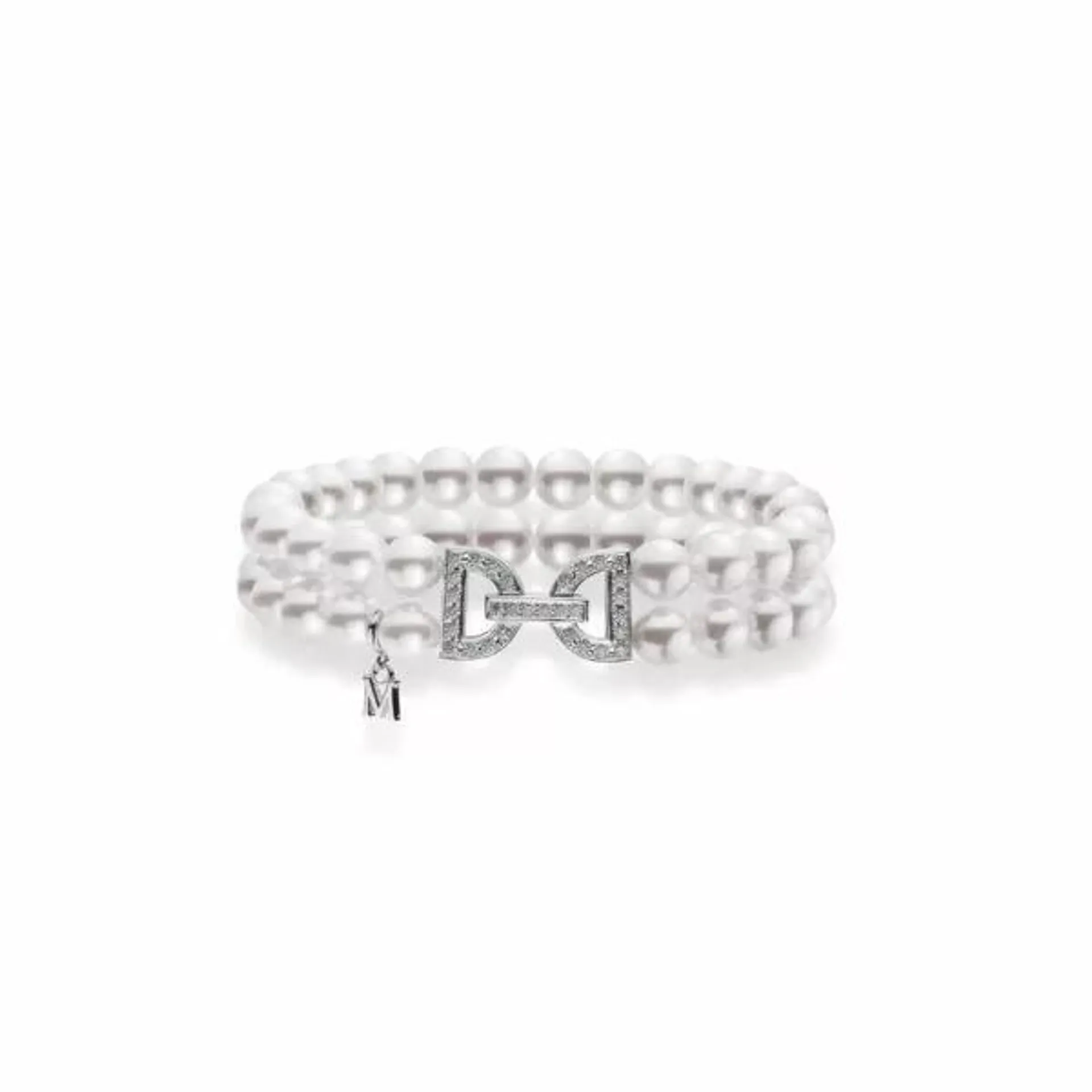 Pulsera mikimoto oro blanco 18K, perlas akoya y diamantes
