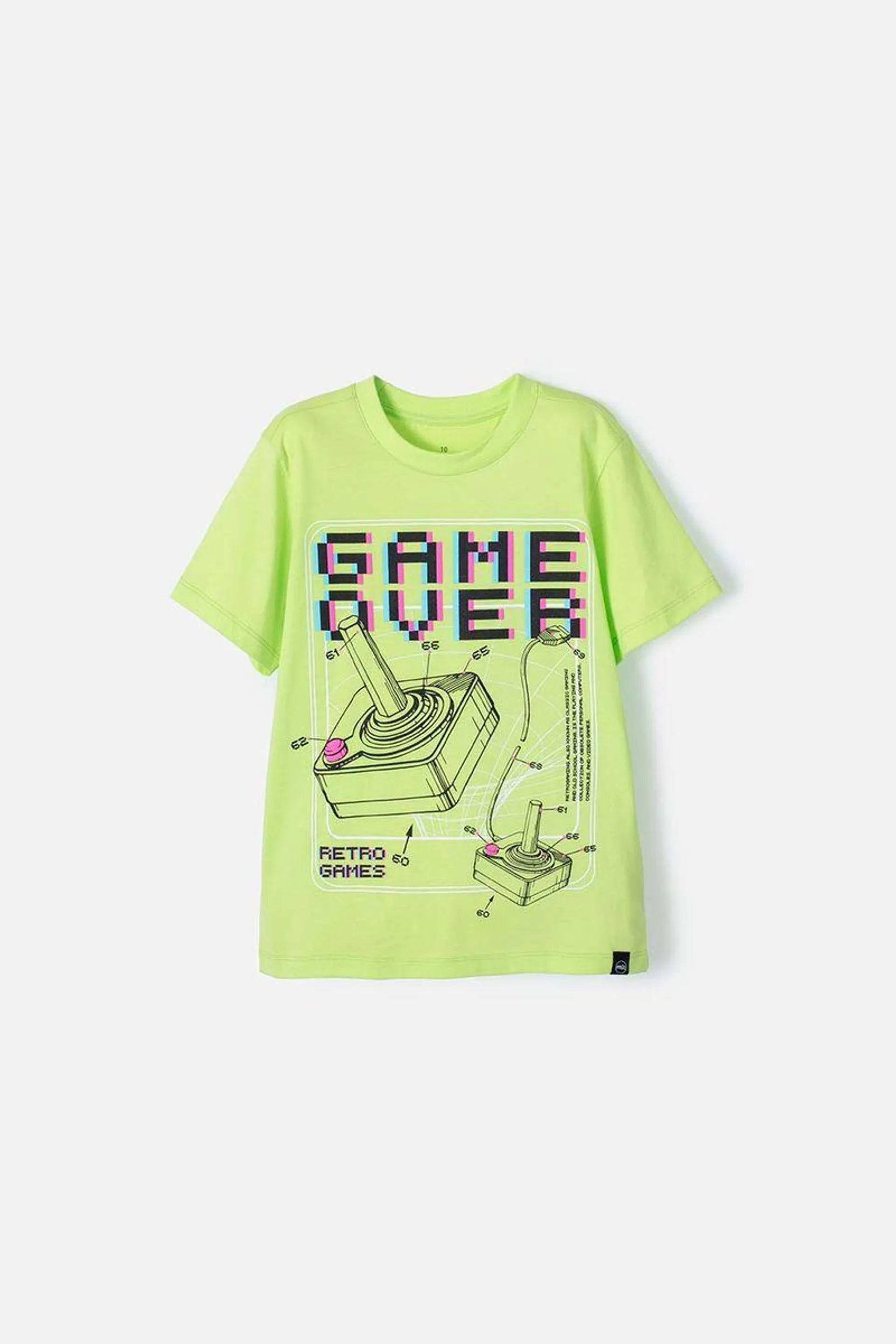 Camiseta Mic verde limón manga corta para niño