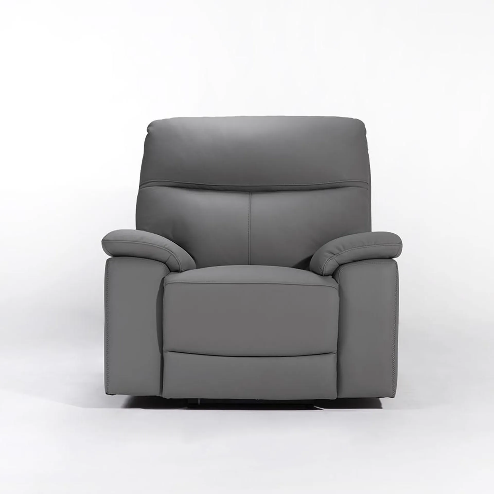 Poltrona Percy Reclinable Electrica Cuero+Pvc Gris