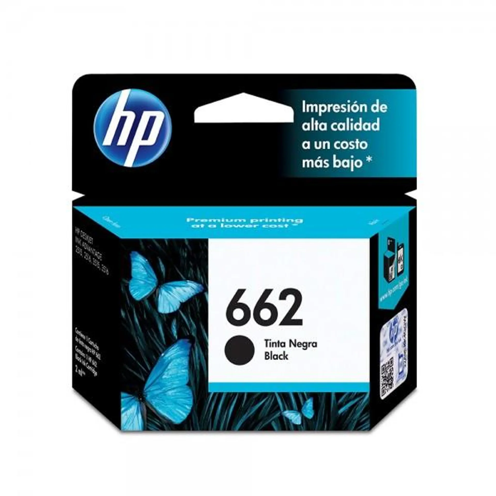 Cartucho de Tinta HP 662 Negra Original (CZ103AL)