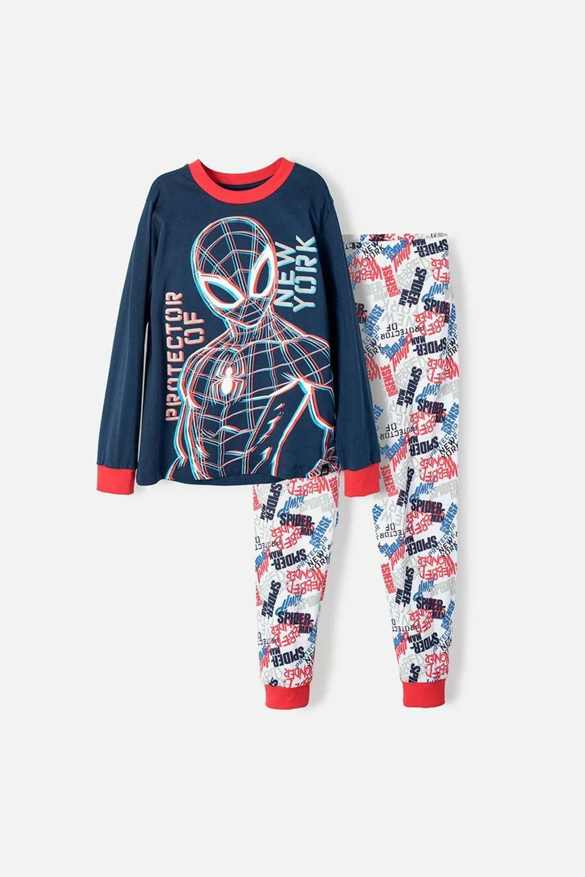 Pijama de Spider-Man multicolor manga larga para niño