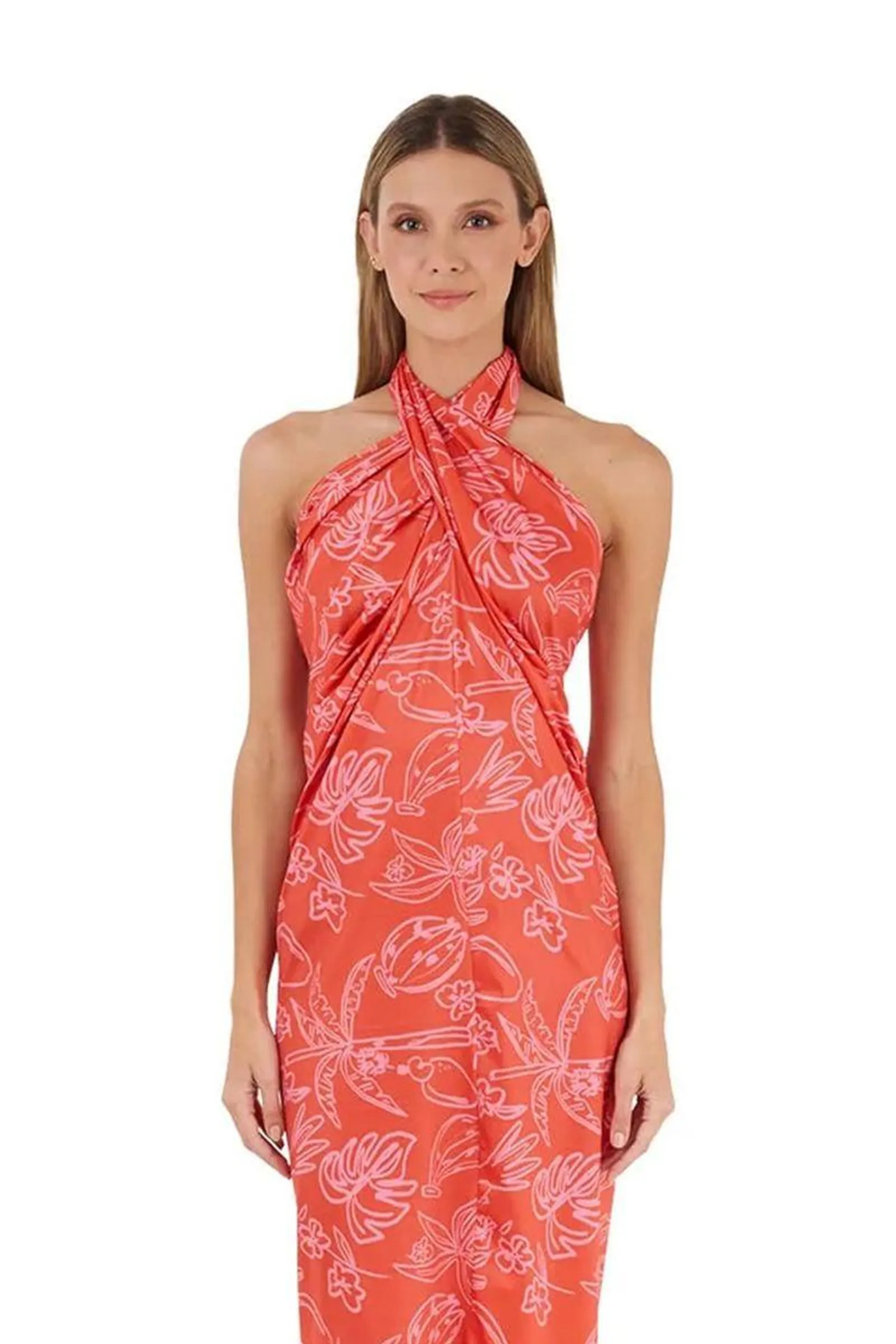 Vestido Largo Estampado Coral para mujer Tropico