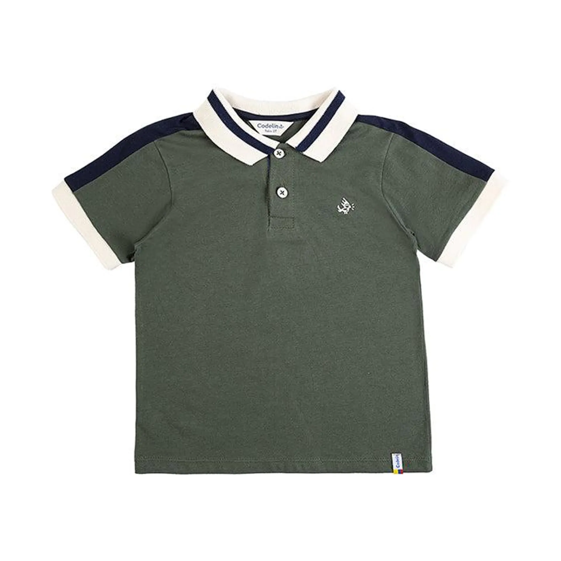 Camiseta Rafa verde militar polo para bebé niño