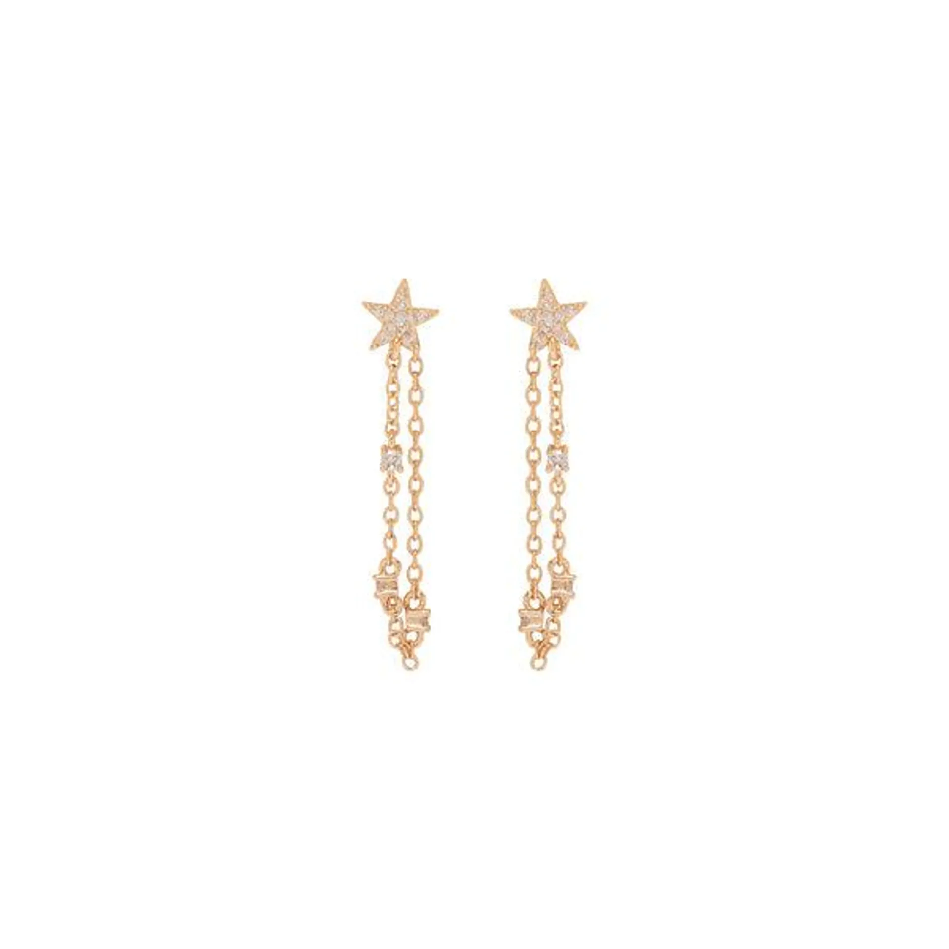 Aretes Estrella con Cadena