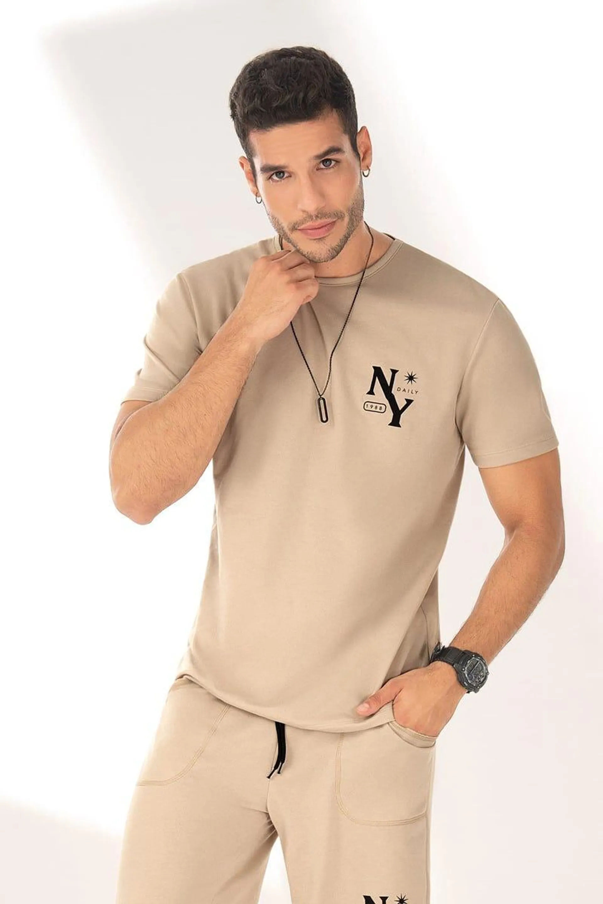 CAMISETA MANGA CORTA Beige