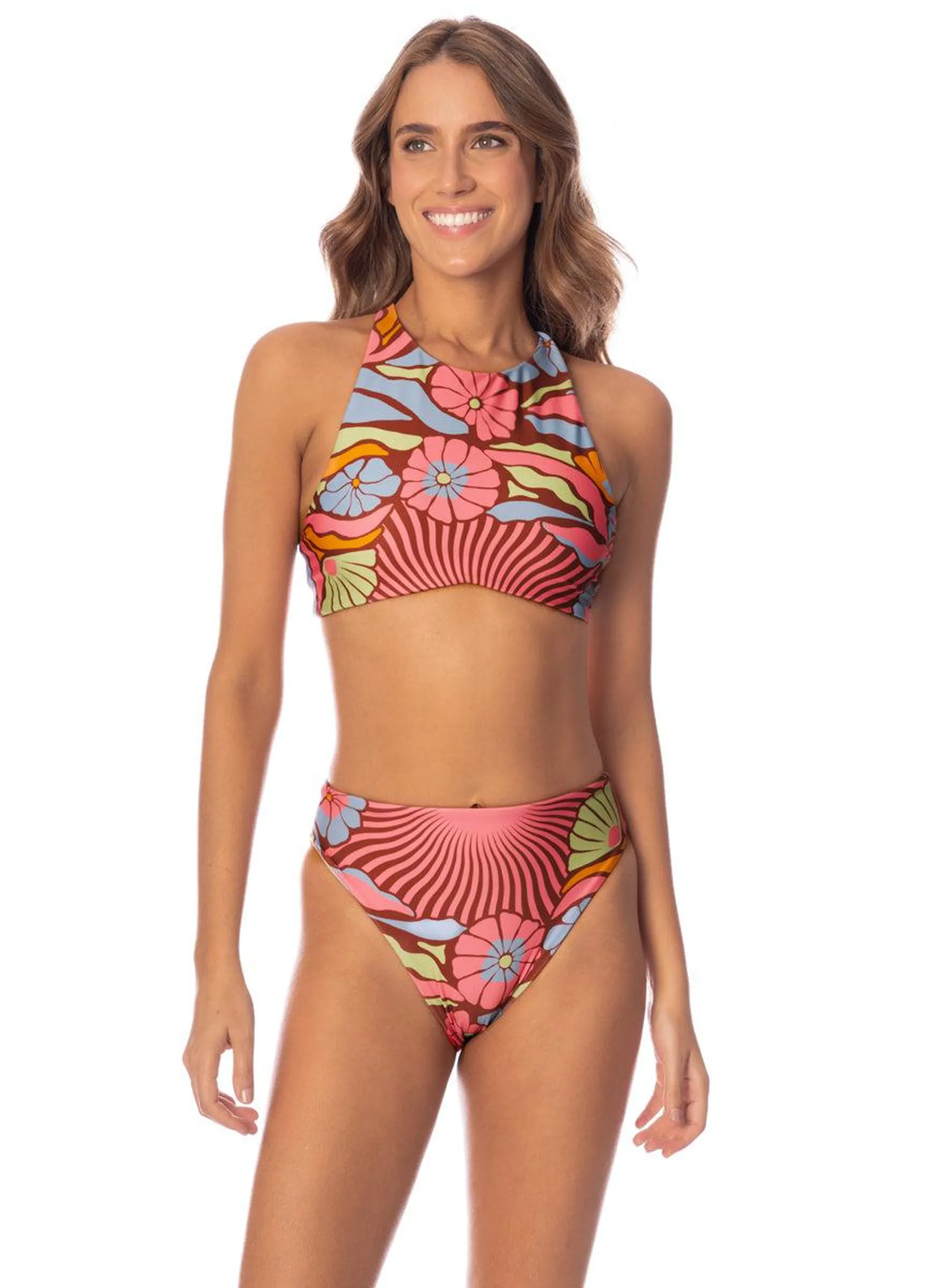 Pattern Scope Gaby High Neck Bikini Top