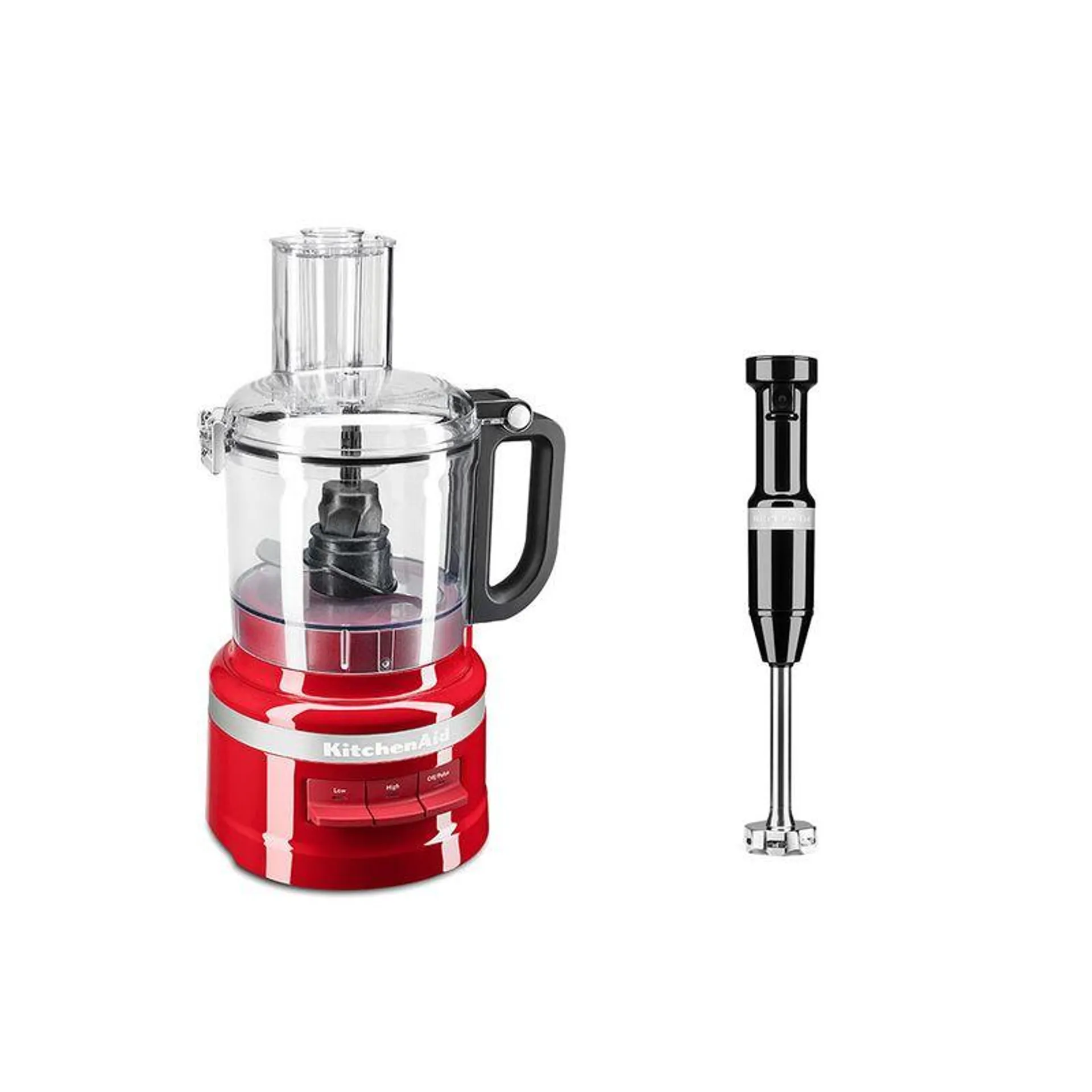 Combo Procesador de 7 tazas Empire Red + Licuadora de inmersión Velocidad Variable Onyx Black KitchenAid