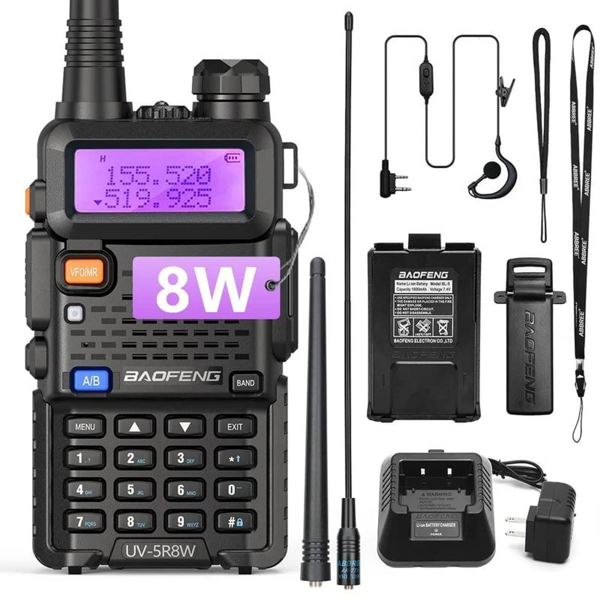 Radios de comunicación UHV-VHF Baofeng 5R hasta 8 kilómetros