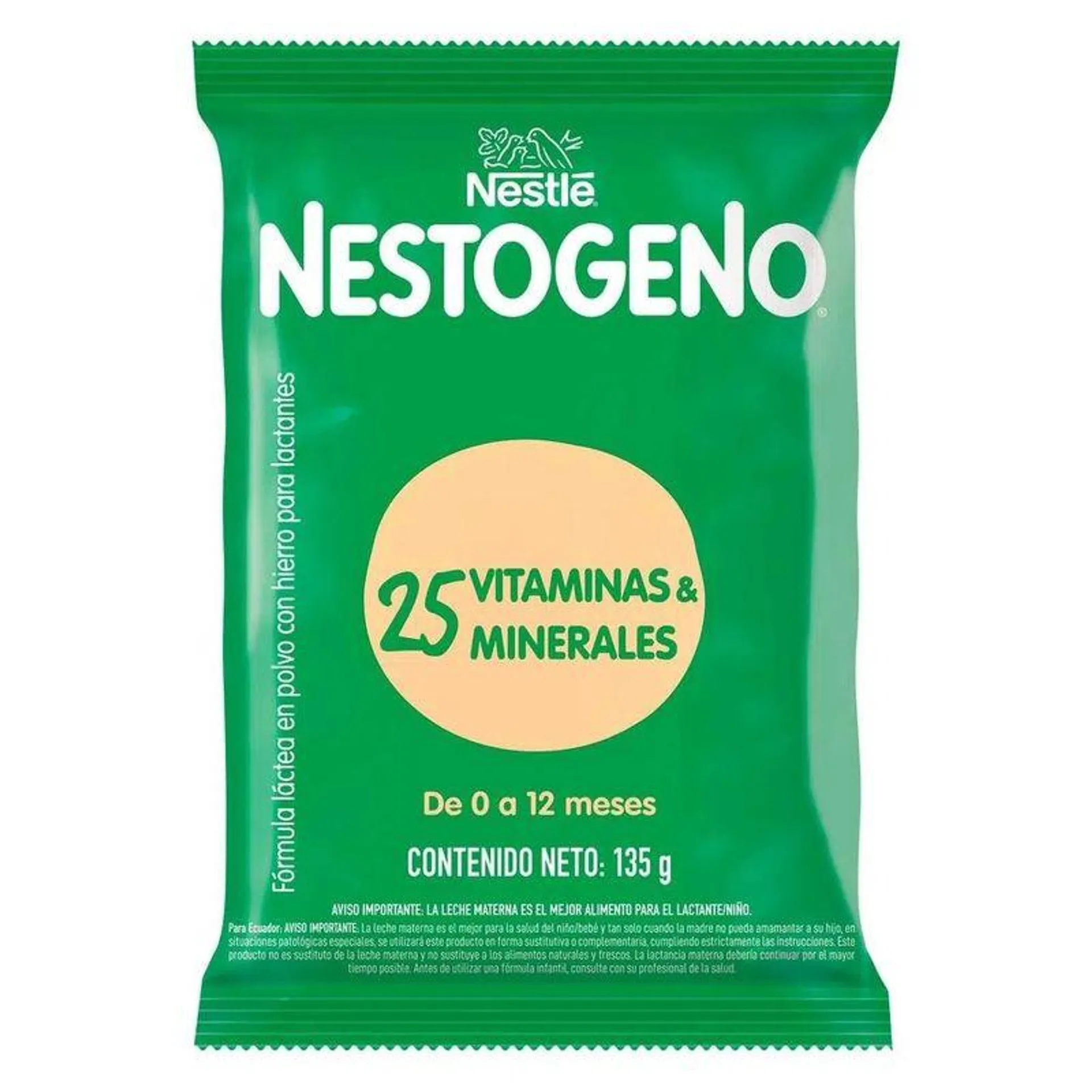 Formula Infantil Nestogeno 0 A 12 Meses Bolsa X 135 Gr