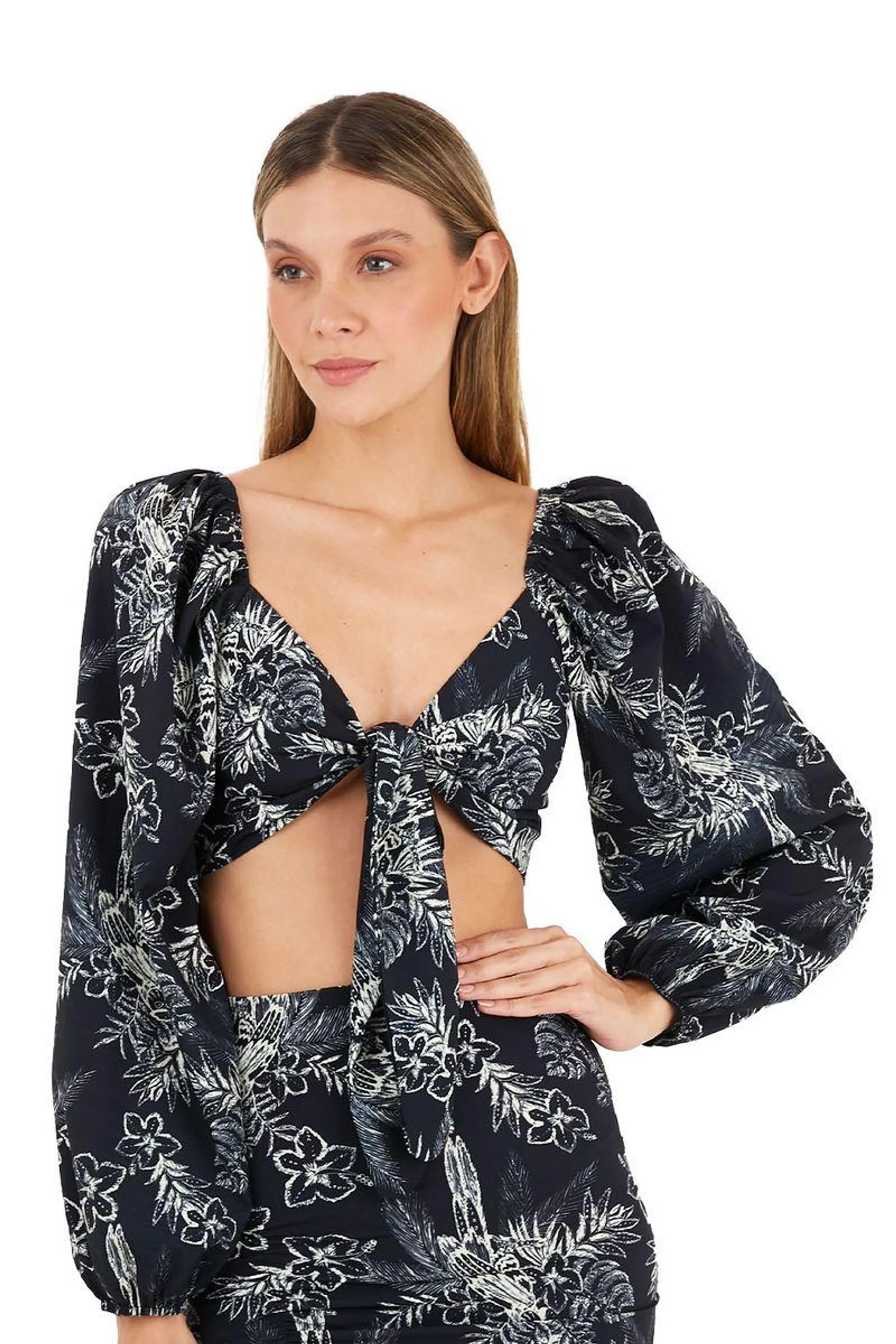 Top Estampado Negro para mujer Tropicalia