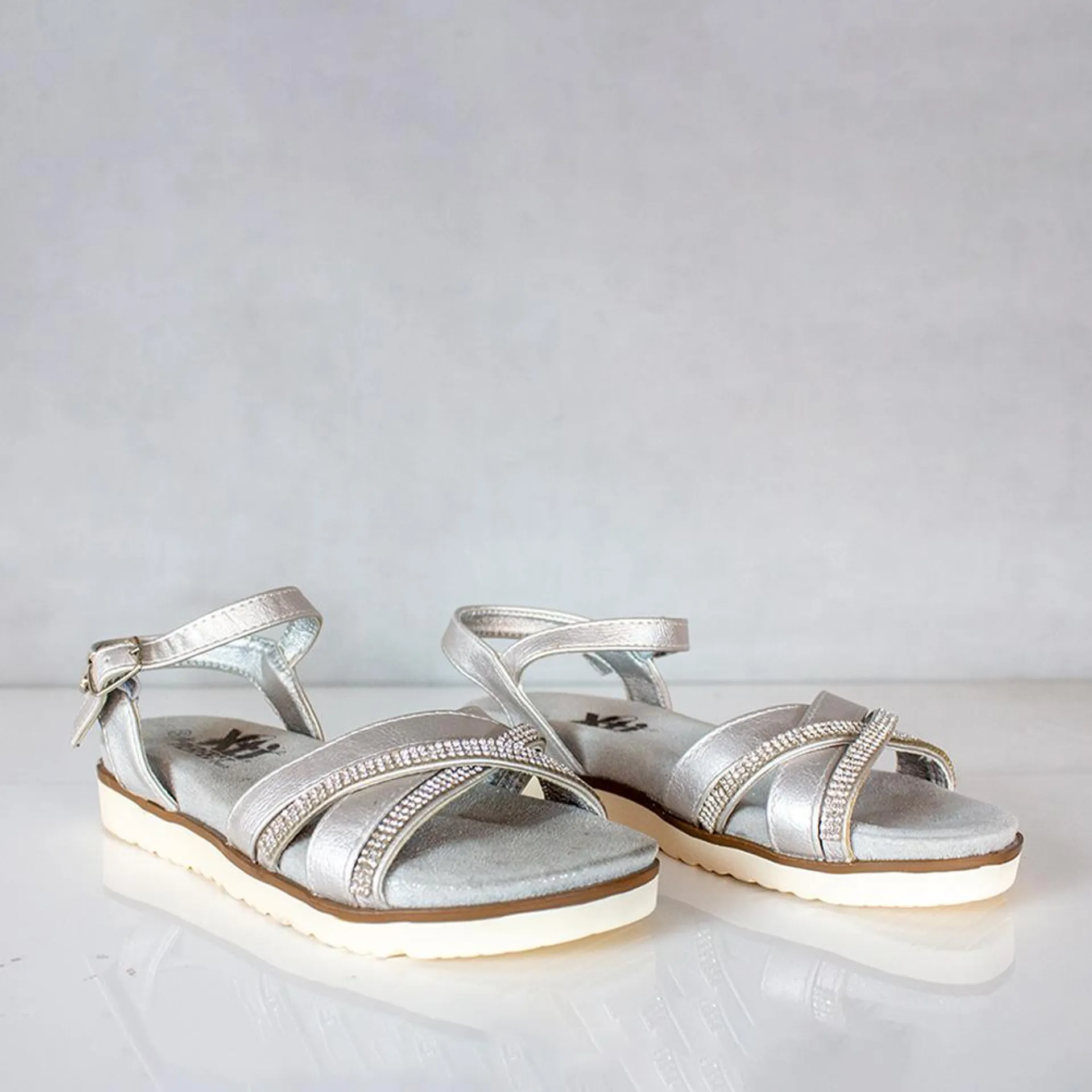 SANDALIAS PARA MUJER AGAPE PLATA