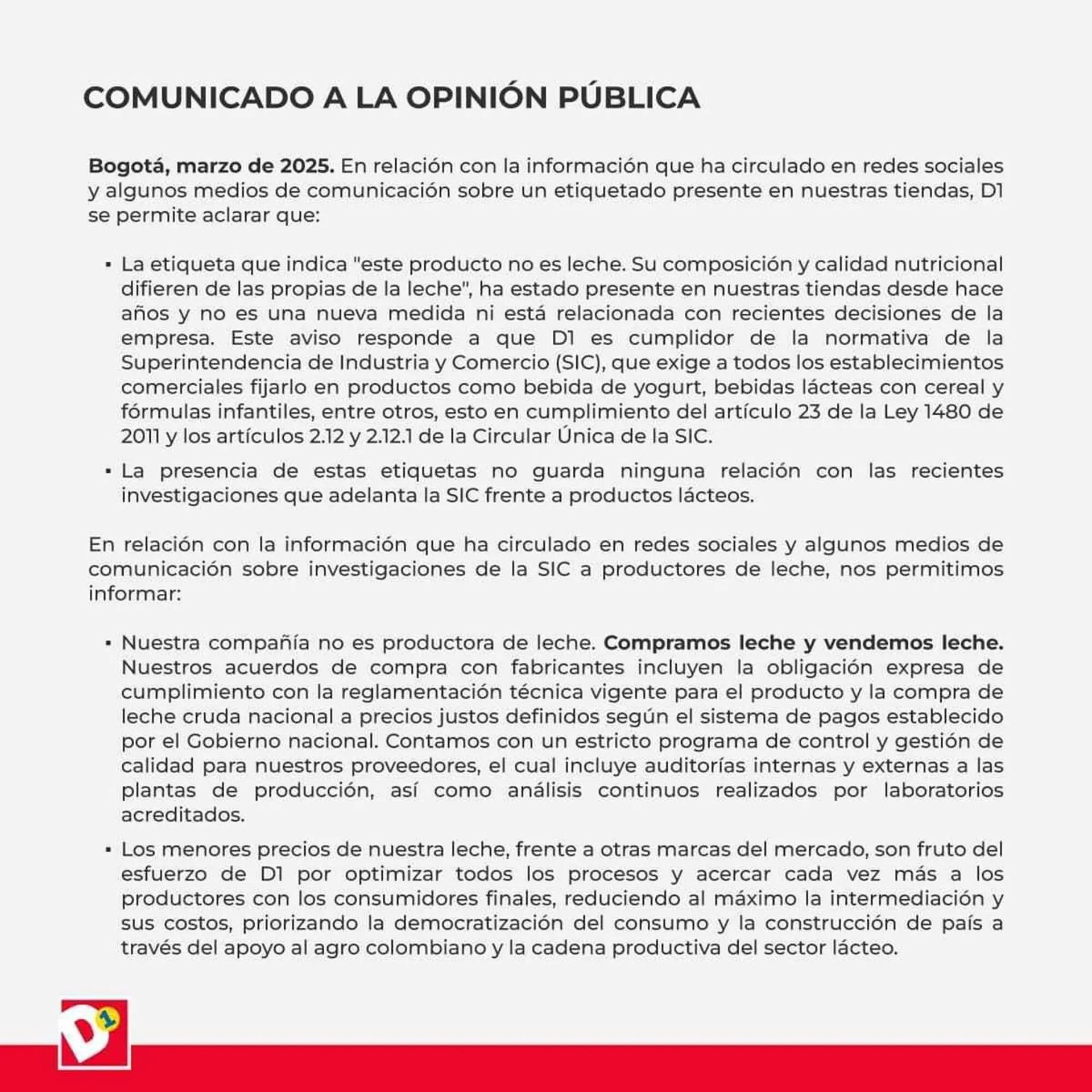 Catalogo de Catálogo Tiendas D1 13 de marzo al 15 de marzo 2025 - Pag 1
