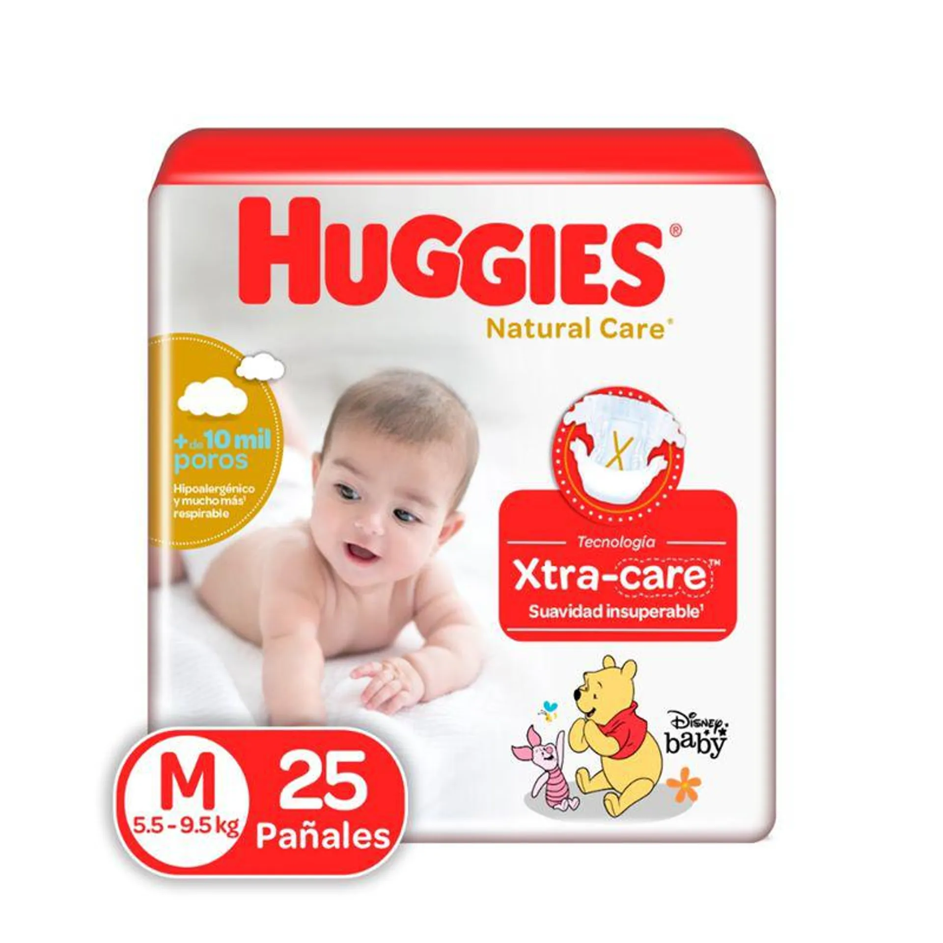 Panal Huggies Natural Care Talla M Pqte X 25 Und