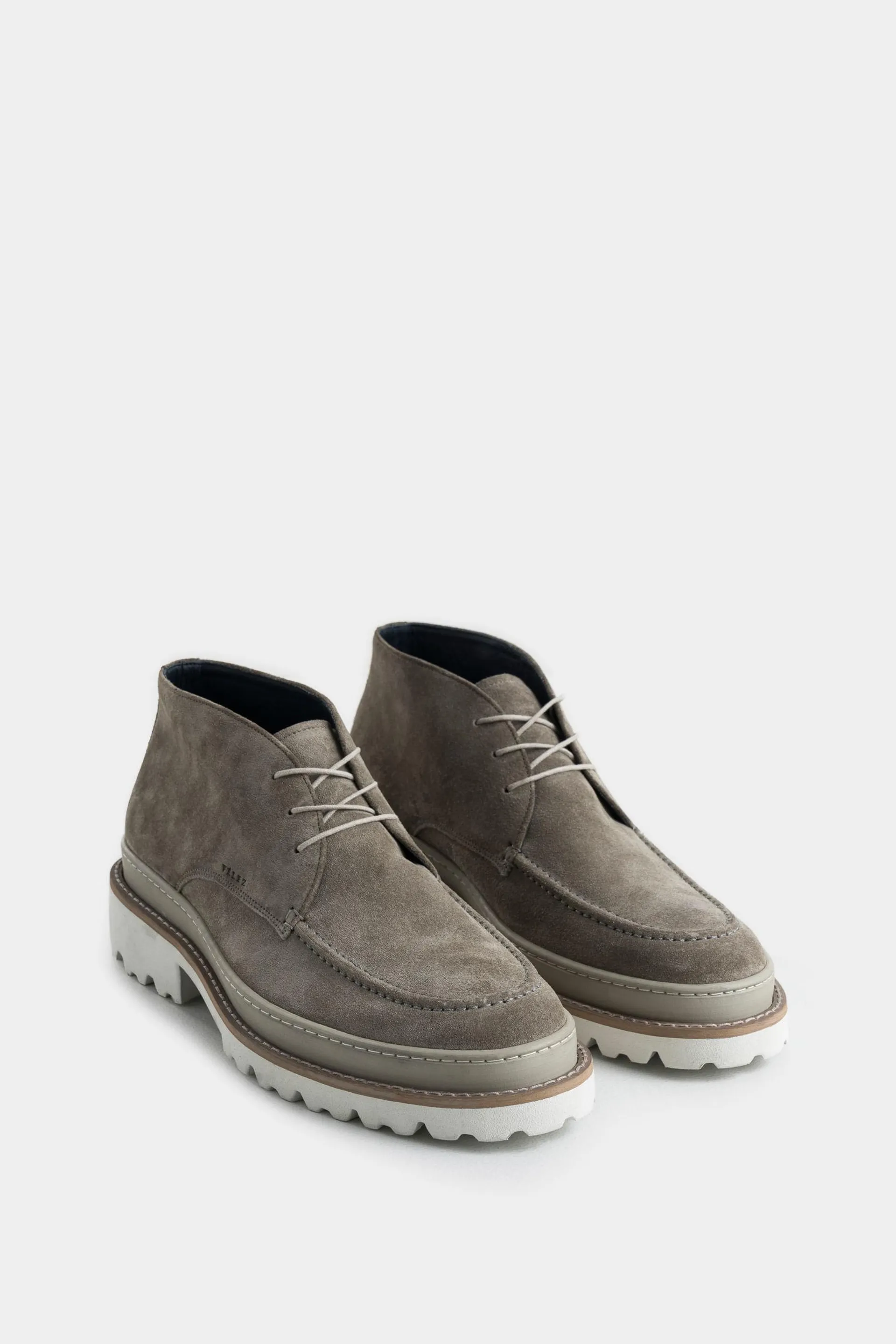 Zapatos cordón de cuero gamuza para hombre costura contraste