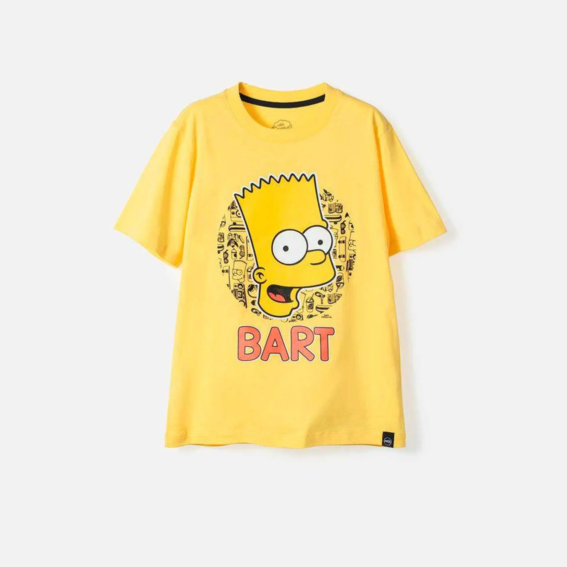 Camiseta de Bart Simpson amarilla manga corta para niño