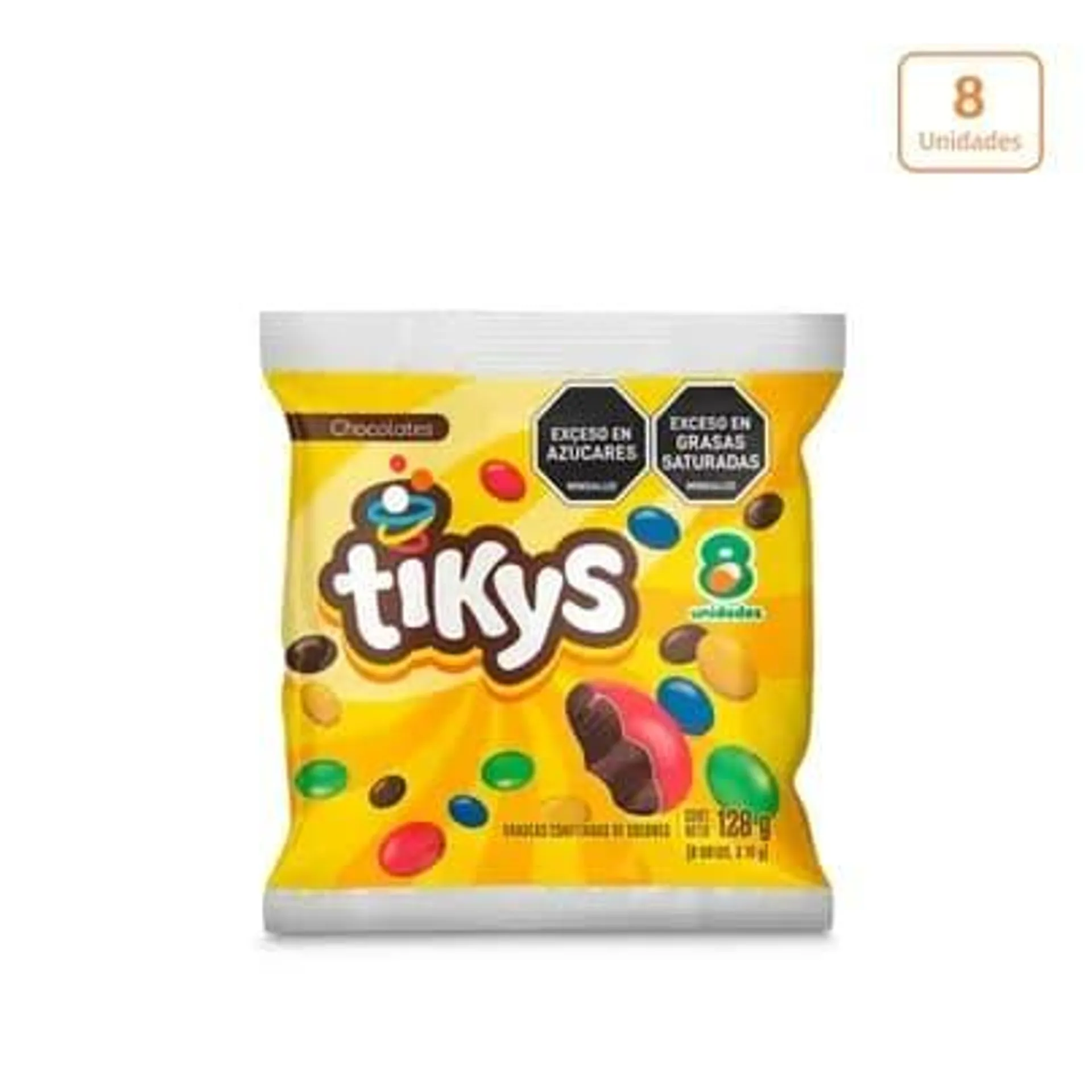 Grageas de chocolate Tikys x 8 und x16gr c/u