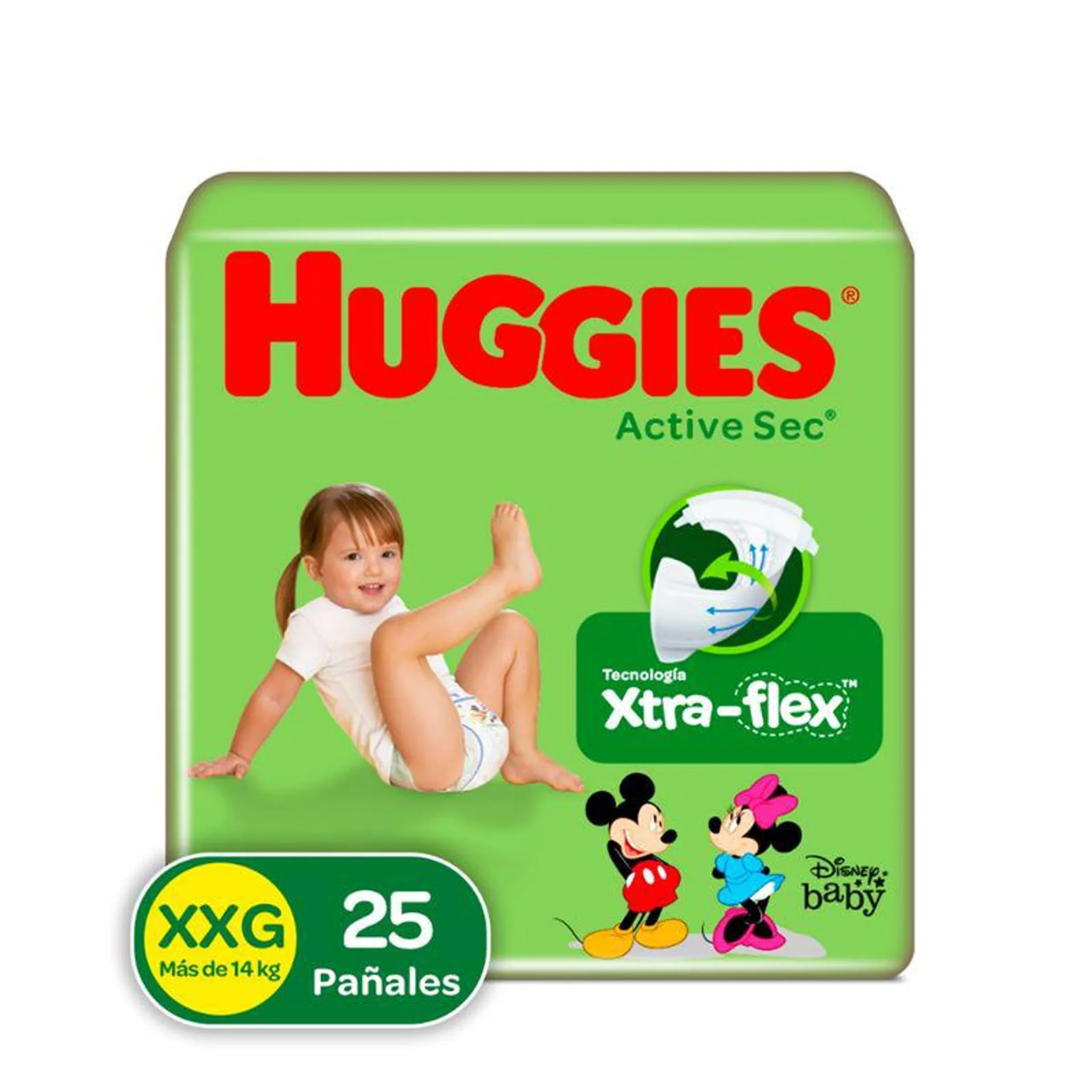 Panal Huggies Active Sec Talla Xxg Pqte X 25 Und