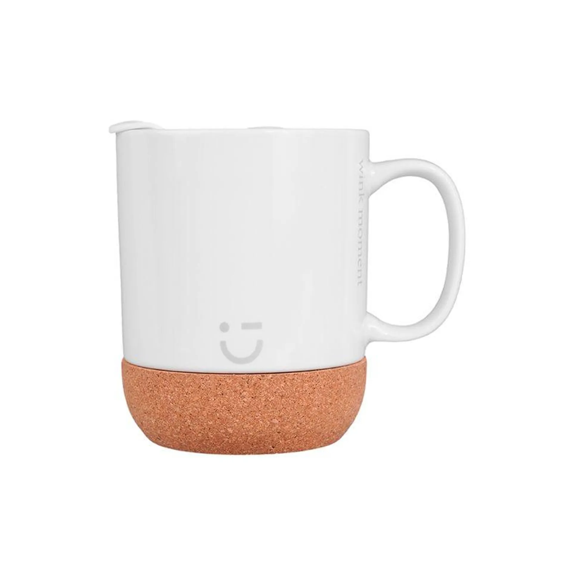 Taza de Ceramica de Moda con Tapa Blanco